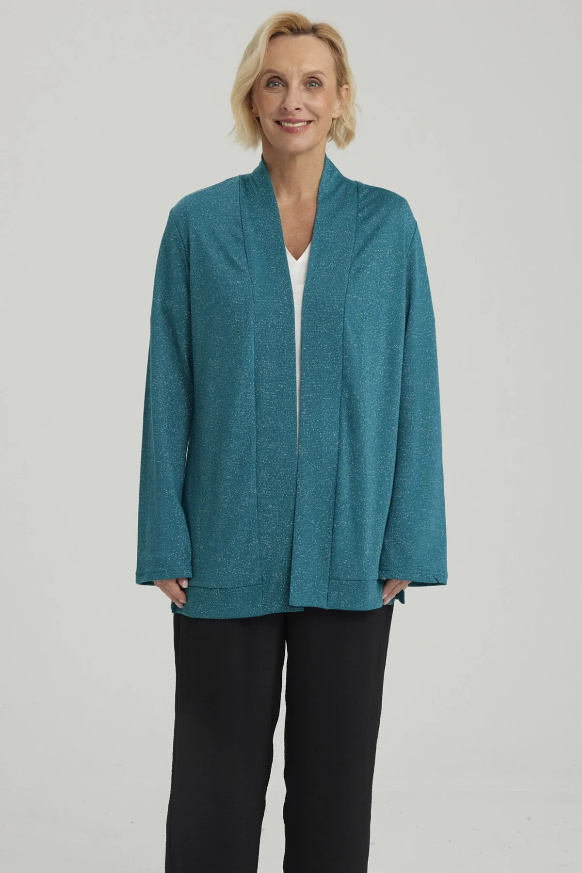 Sweater Mujer Abierto Petroleo