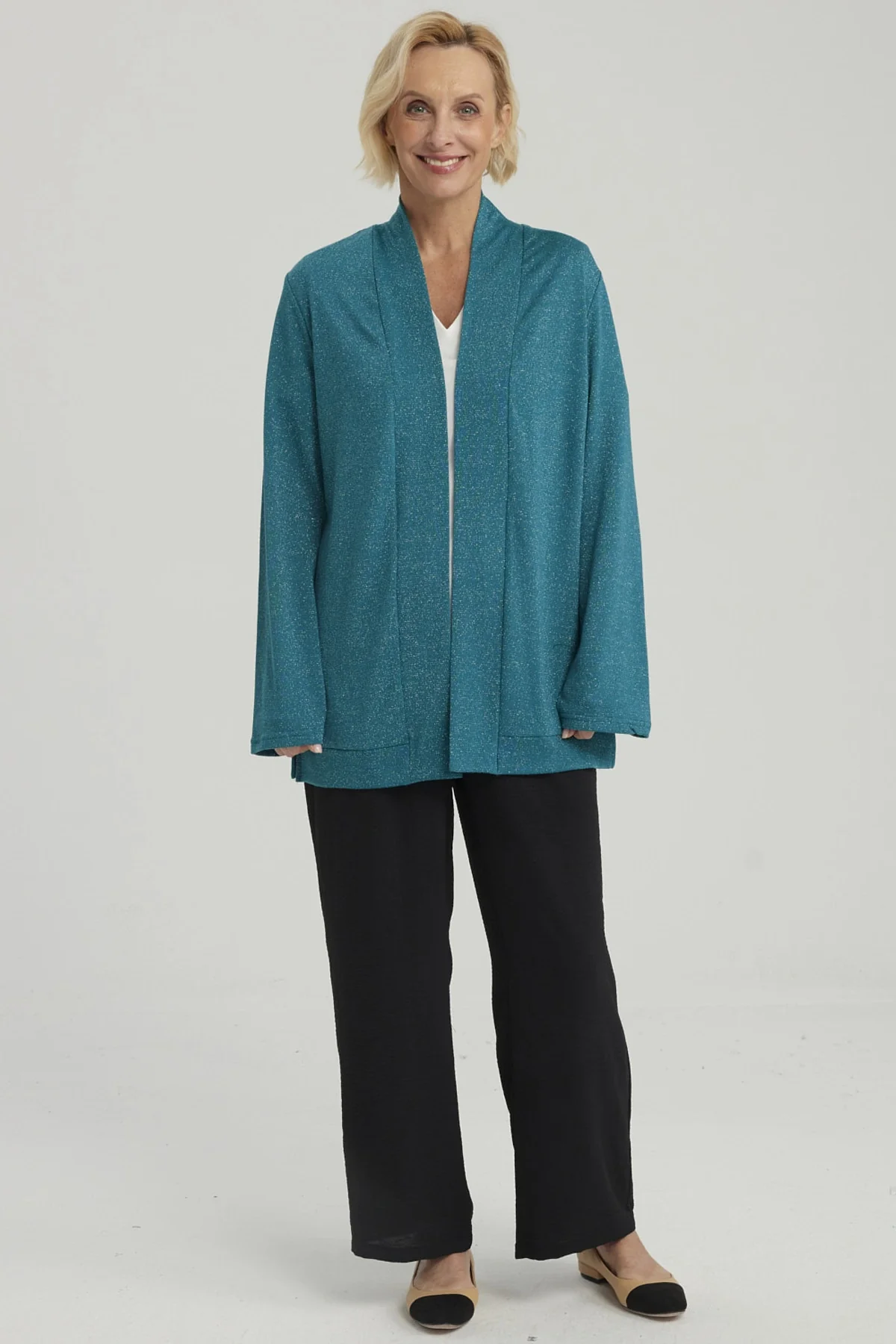 Sweater Mujer Abierto Petroleo - Image 4