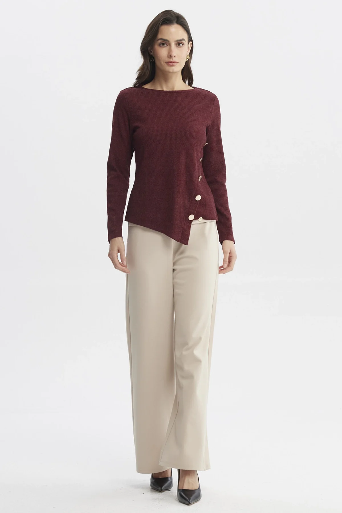 Sweater Mujer Ajustado Burdeo - Image 4
