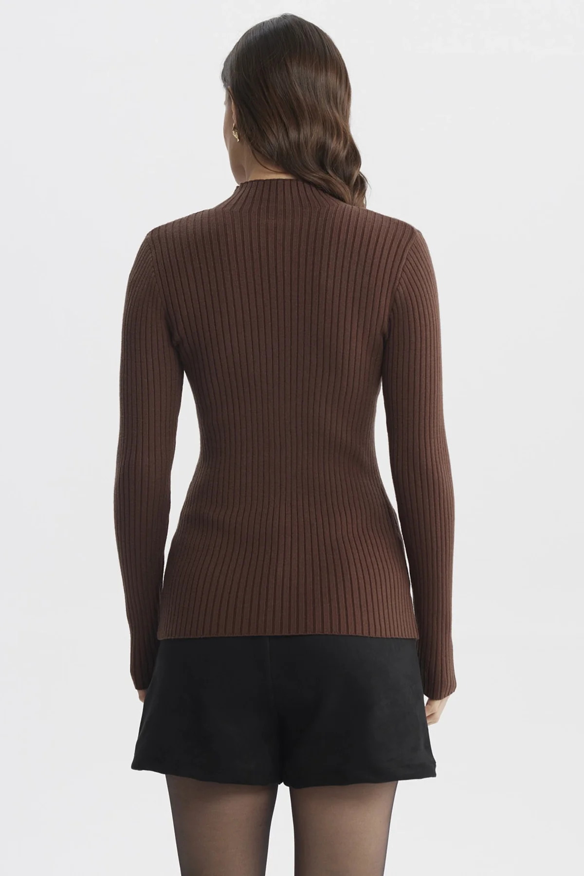 Sweater Mujer Ajustado Café - Image 3