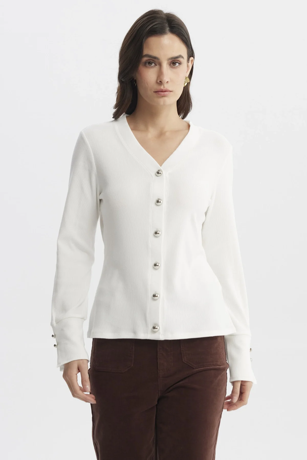 Sweater Mujer Ajustado Crudo