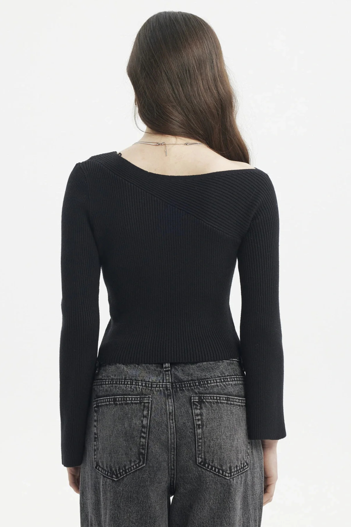 Sweater Mujer Ajustado Negro - Image 3