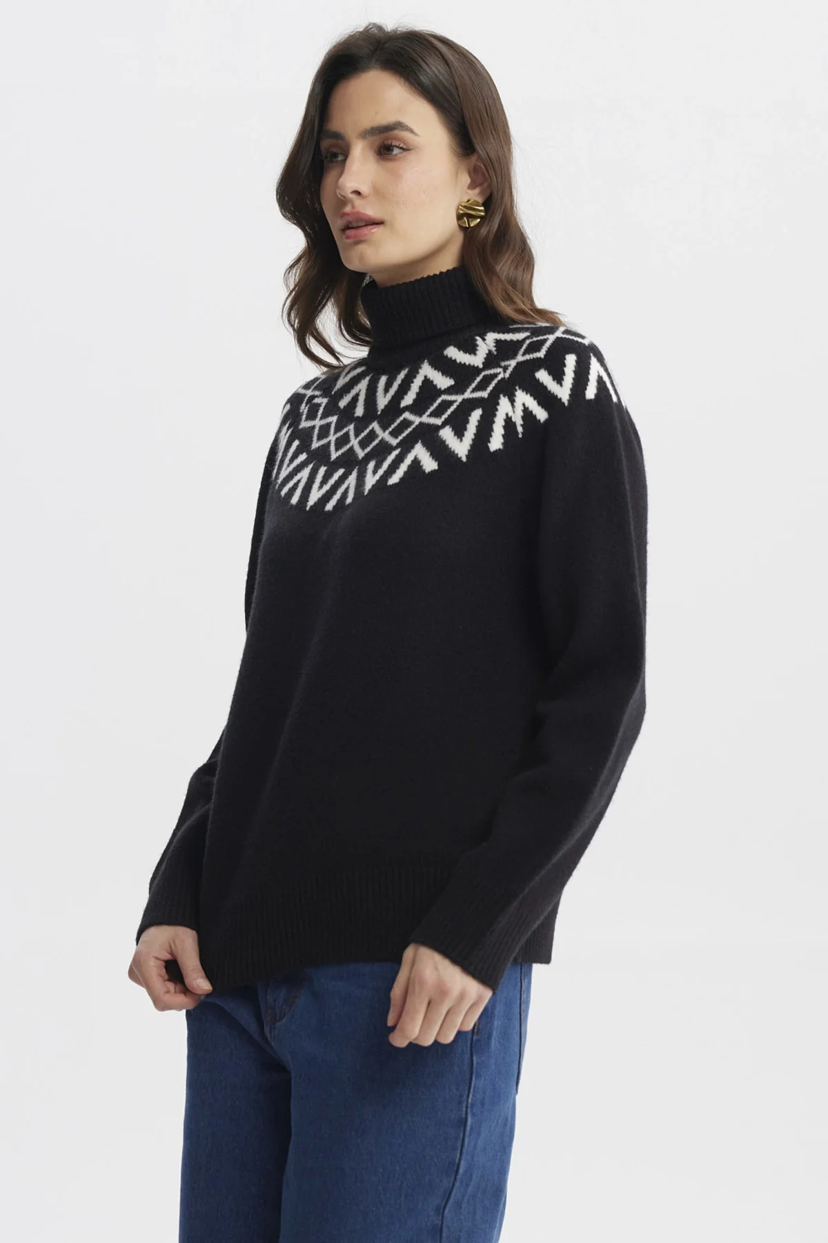 Sweater Mujer Ajustado Negro - Image 2