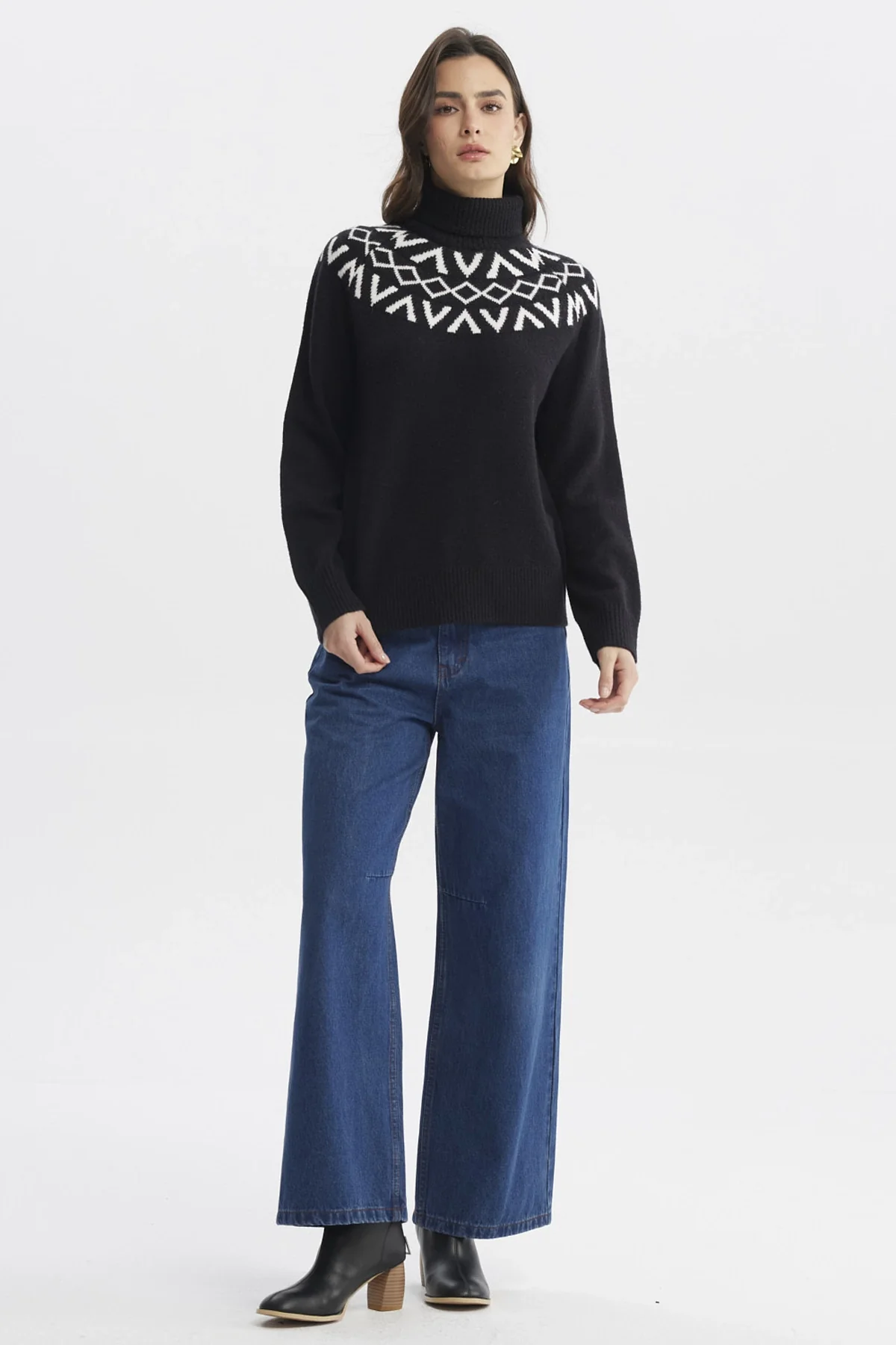 Sweater Mujer Ajustado Negro - Image 4