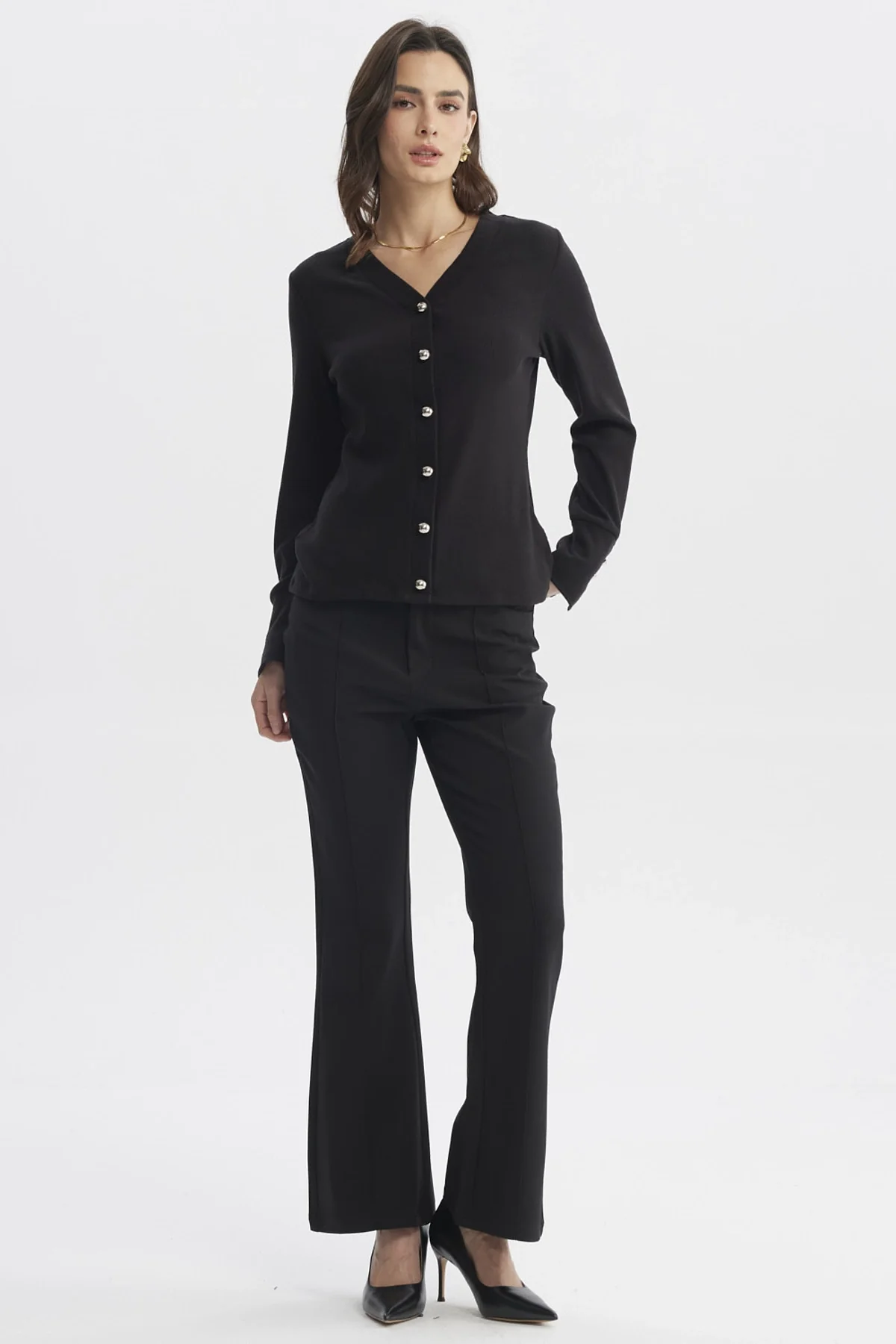 Sweater Mujer Ajustado Negro - Image 4