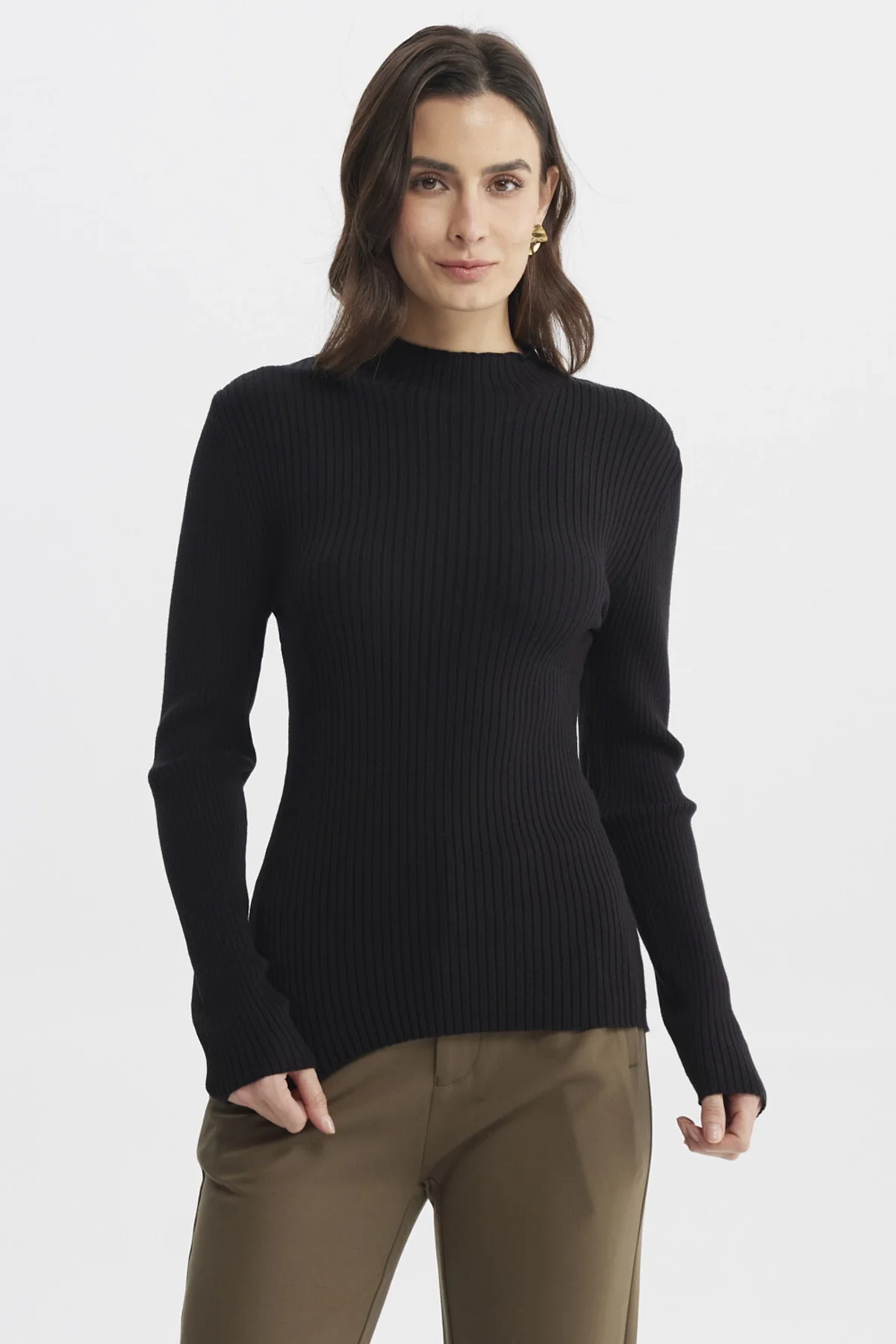 Sweater Mujer Ajustado Negro