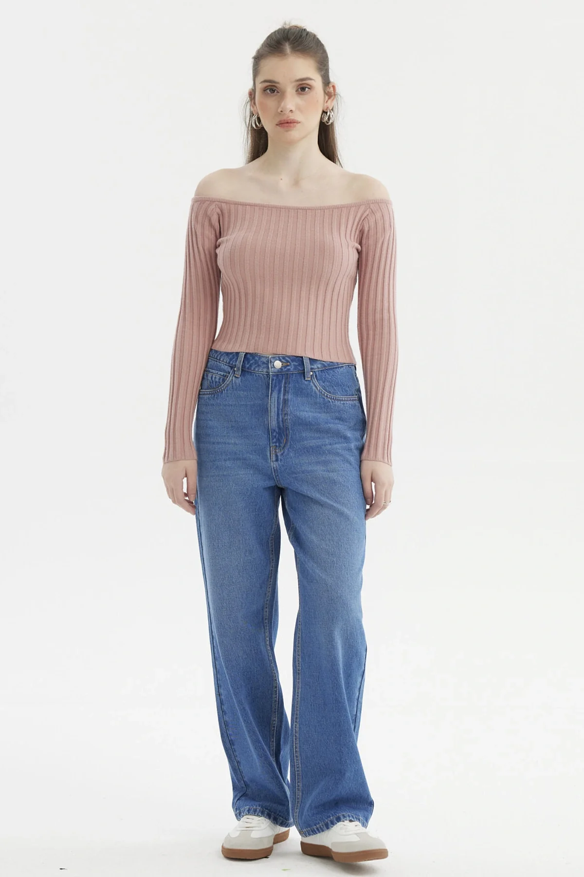 Sweater Mujer Bardot Crop Palo Rosa - Image 4