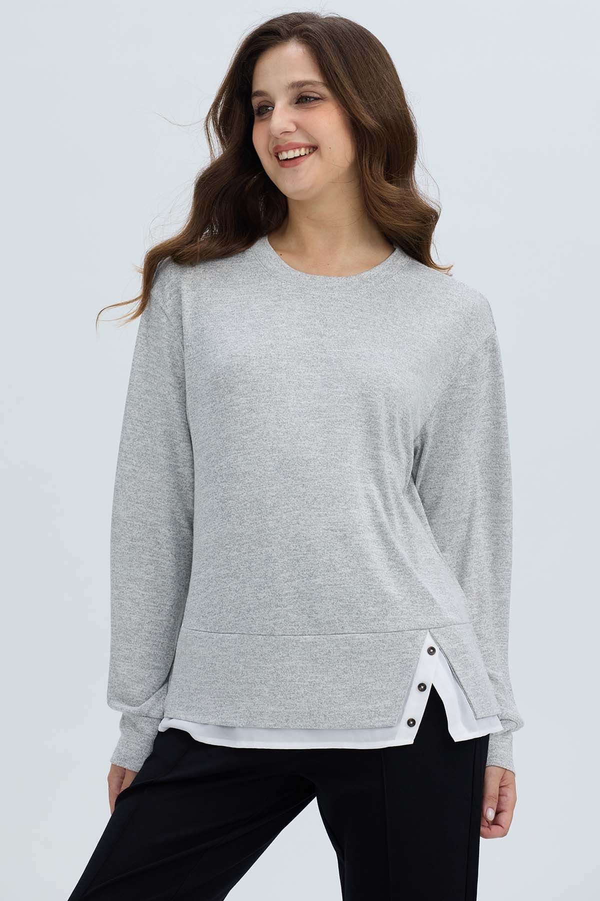 Sweater Mujer Basta Gris Melange - Image 2