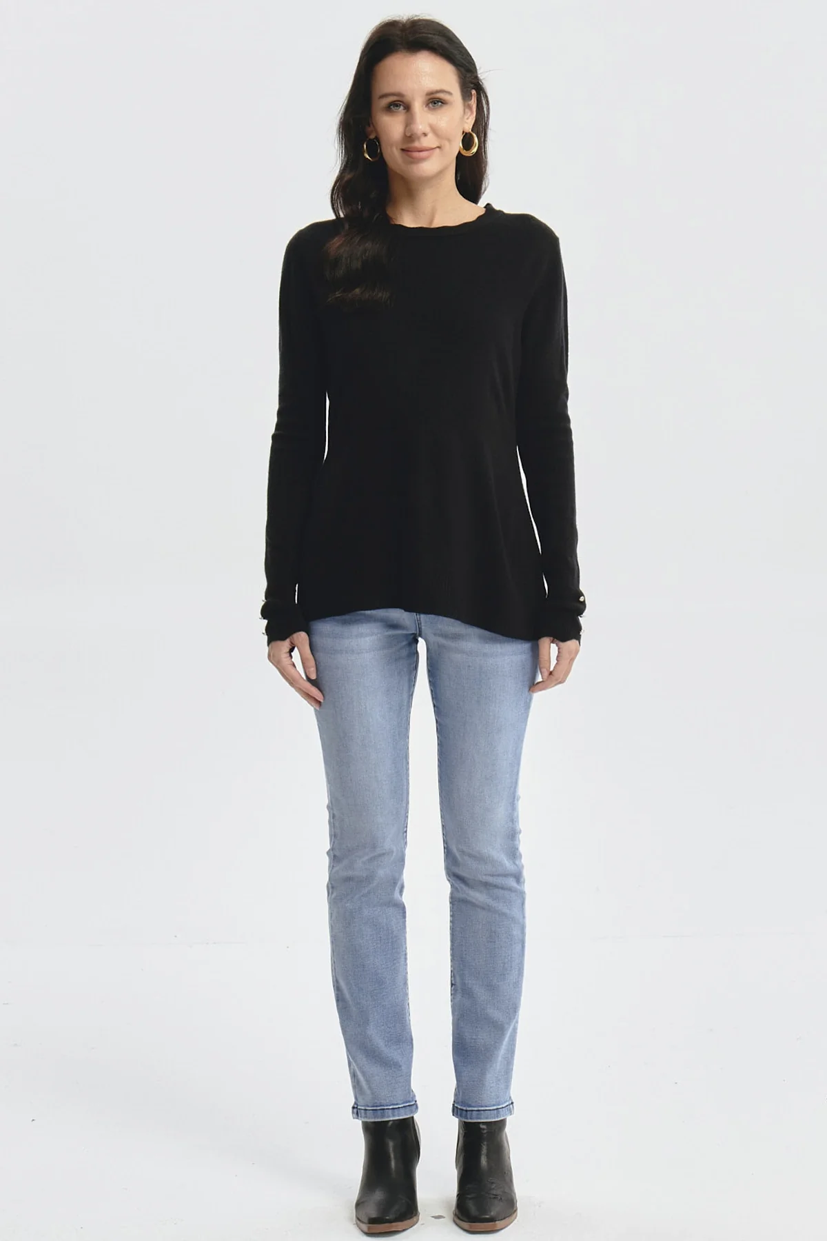 Sweater Mujer Botones Negro - Image 4