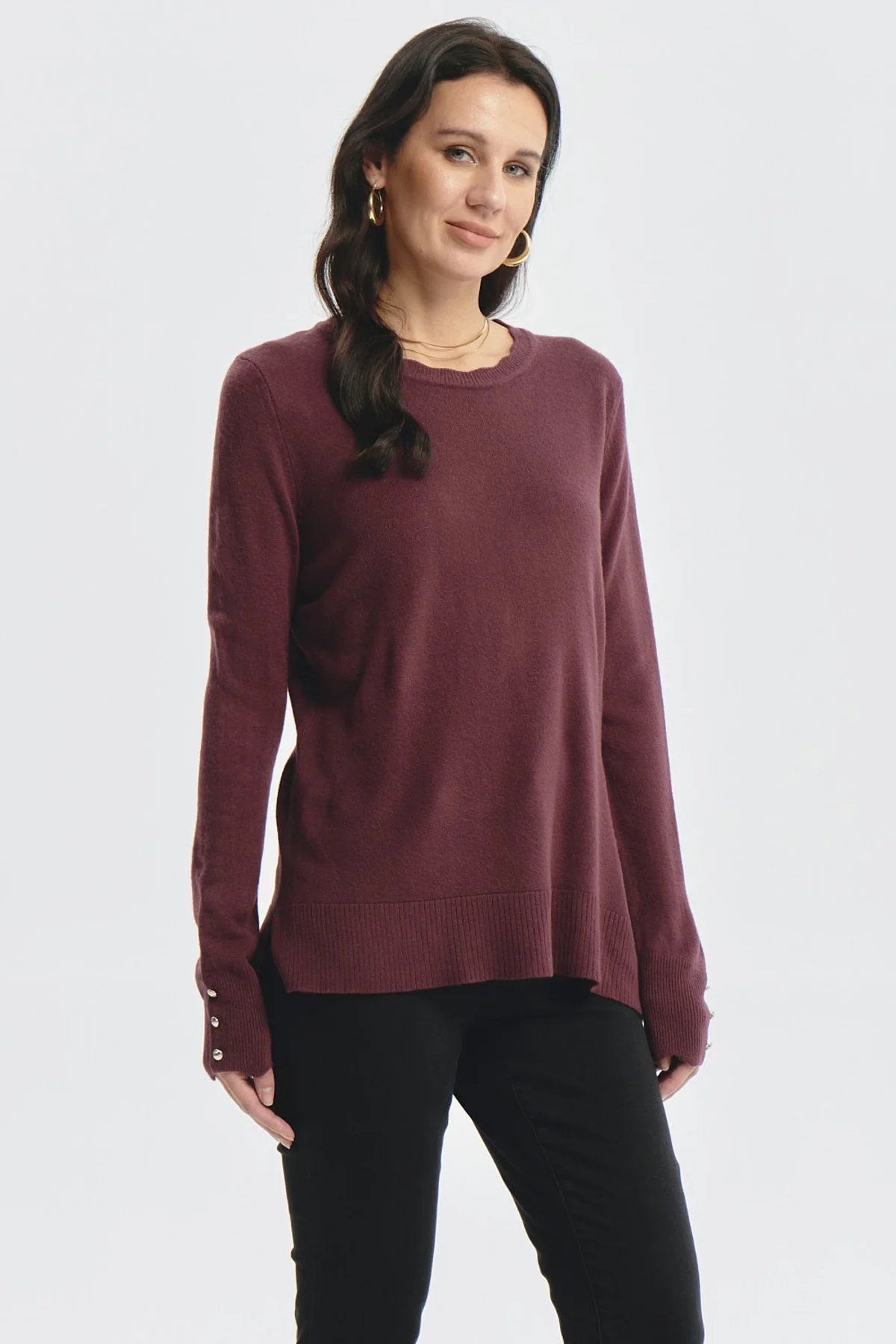 Sweater Mujer Botones Rojo - Image 3