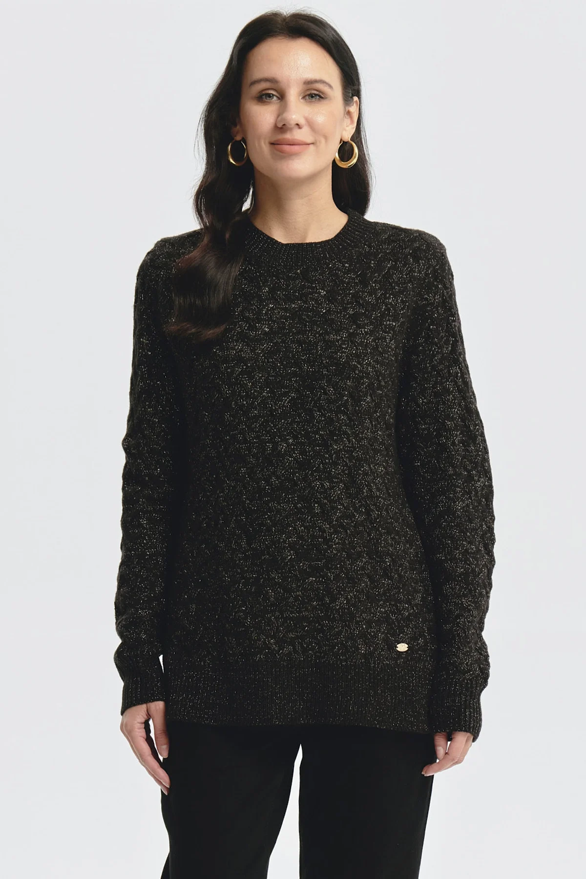 Sweater Mujer Calado Negro