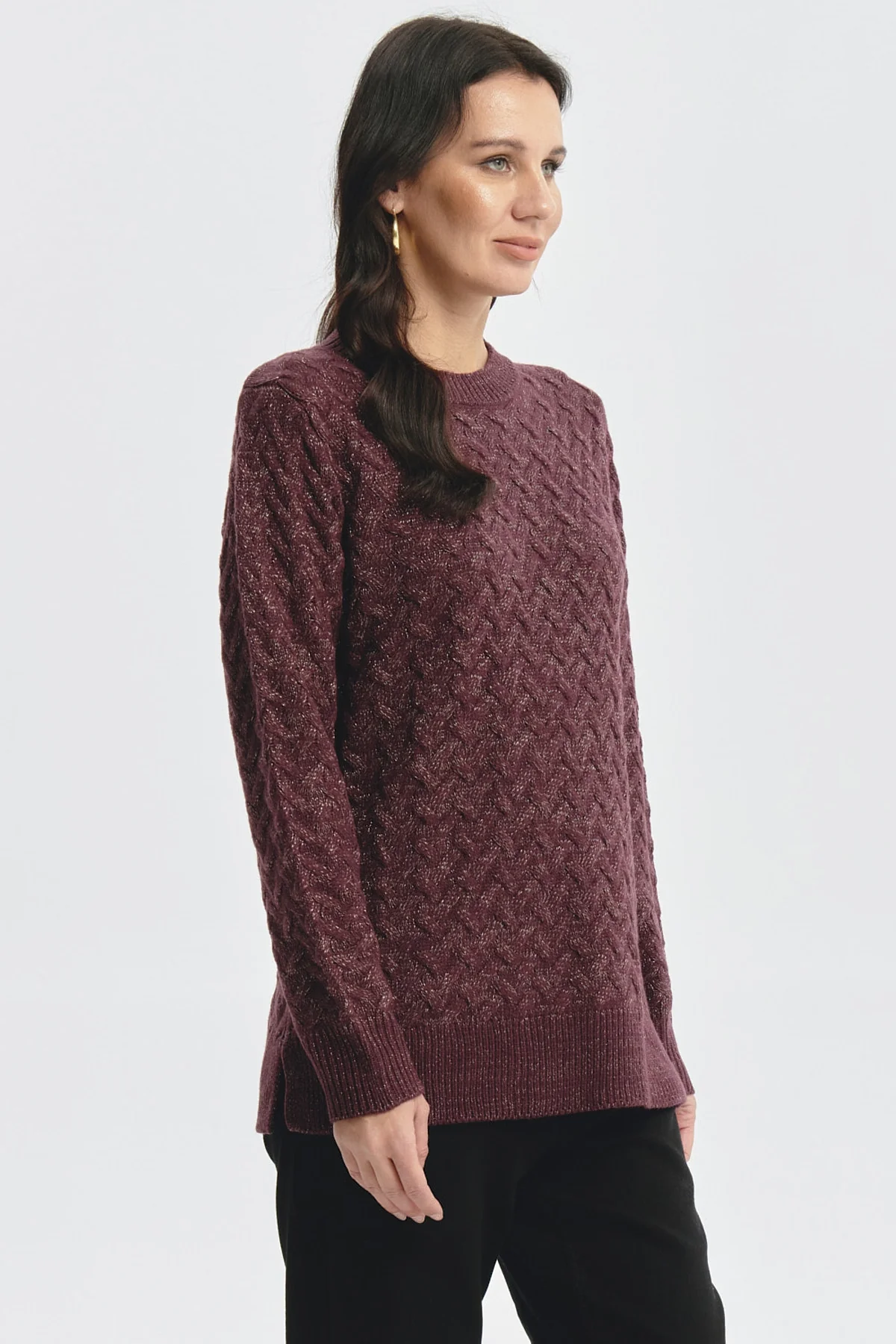 Sweater Mujer Calado Rojo - Image 2