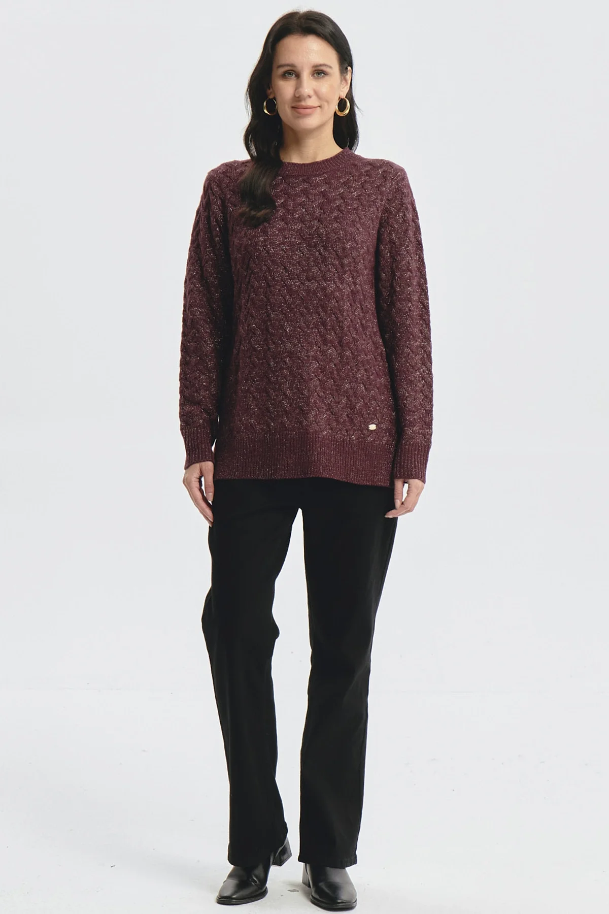 Sweater Mujer Calado Rojo - Image 4