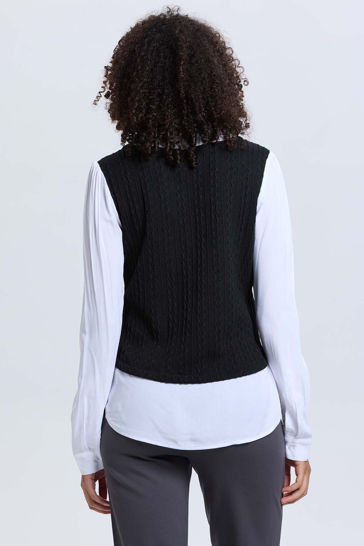 Sweater Mujer Casual Blusa Negro - Image 3