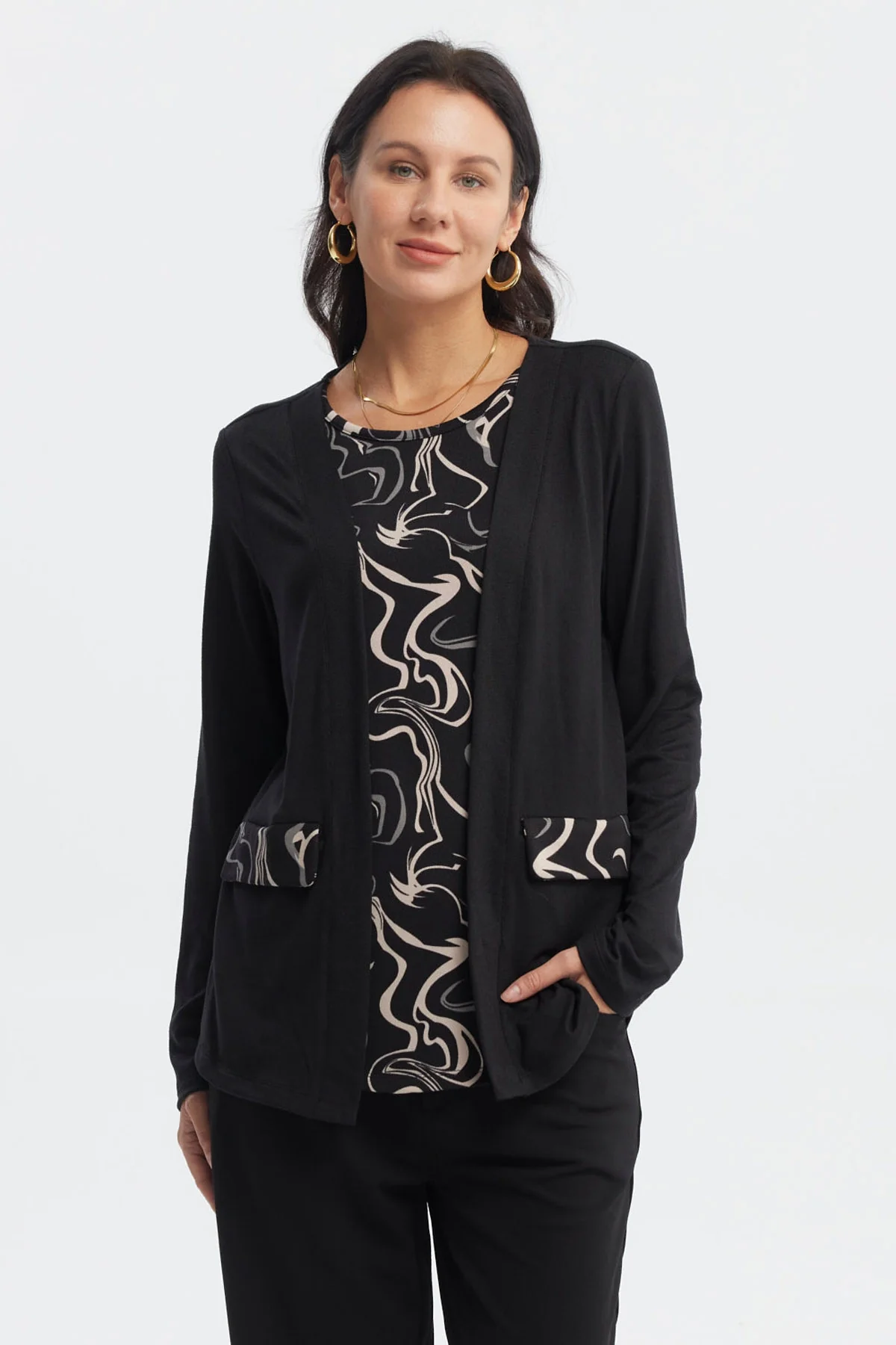 Sweater Mujer Casual Cuello Redondo Negro