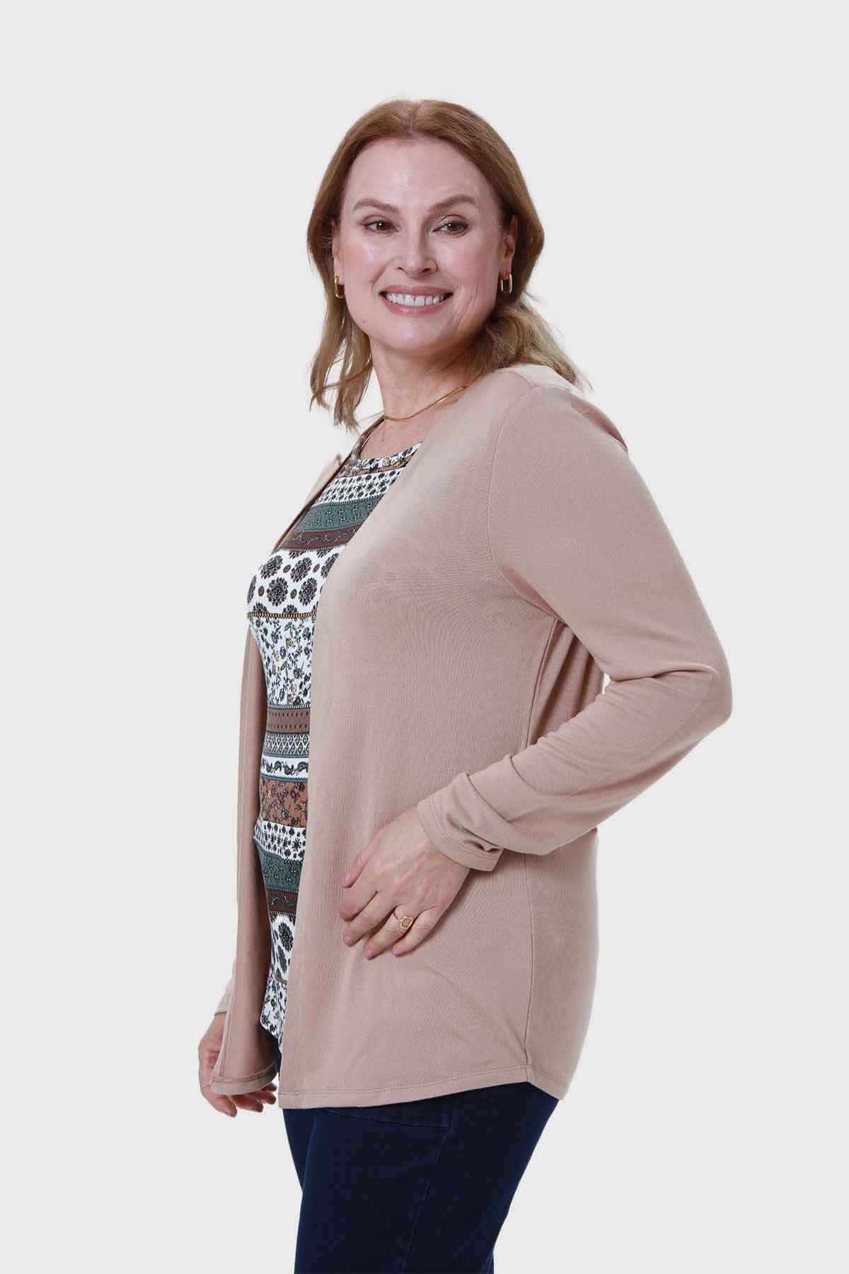 Sweater Mujer Estampado Beige - Image 2