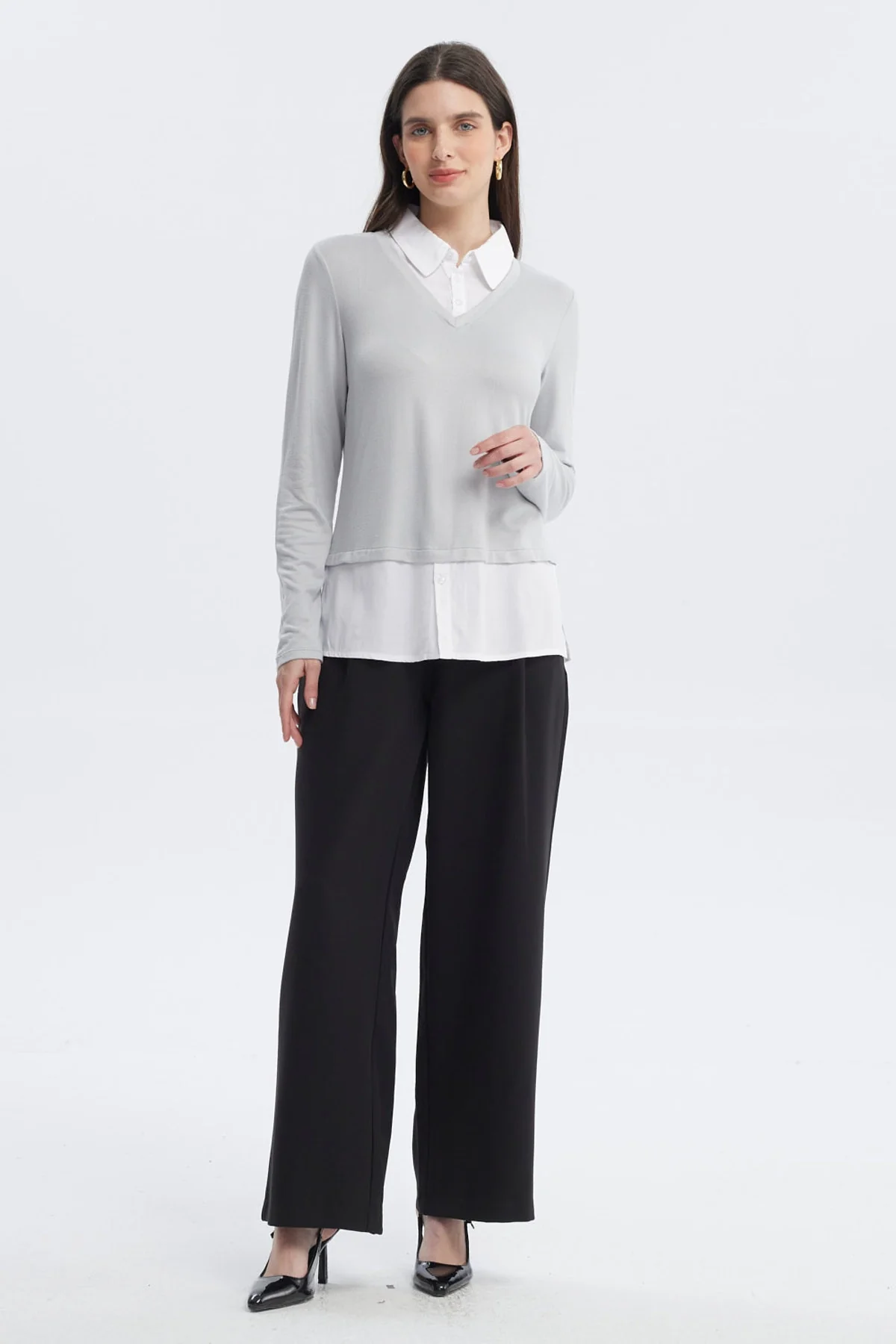 Sweater Mujer Casual Gris - Image 4
