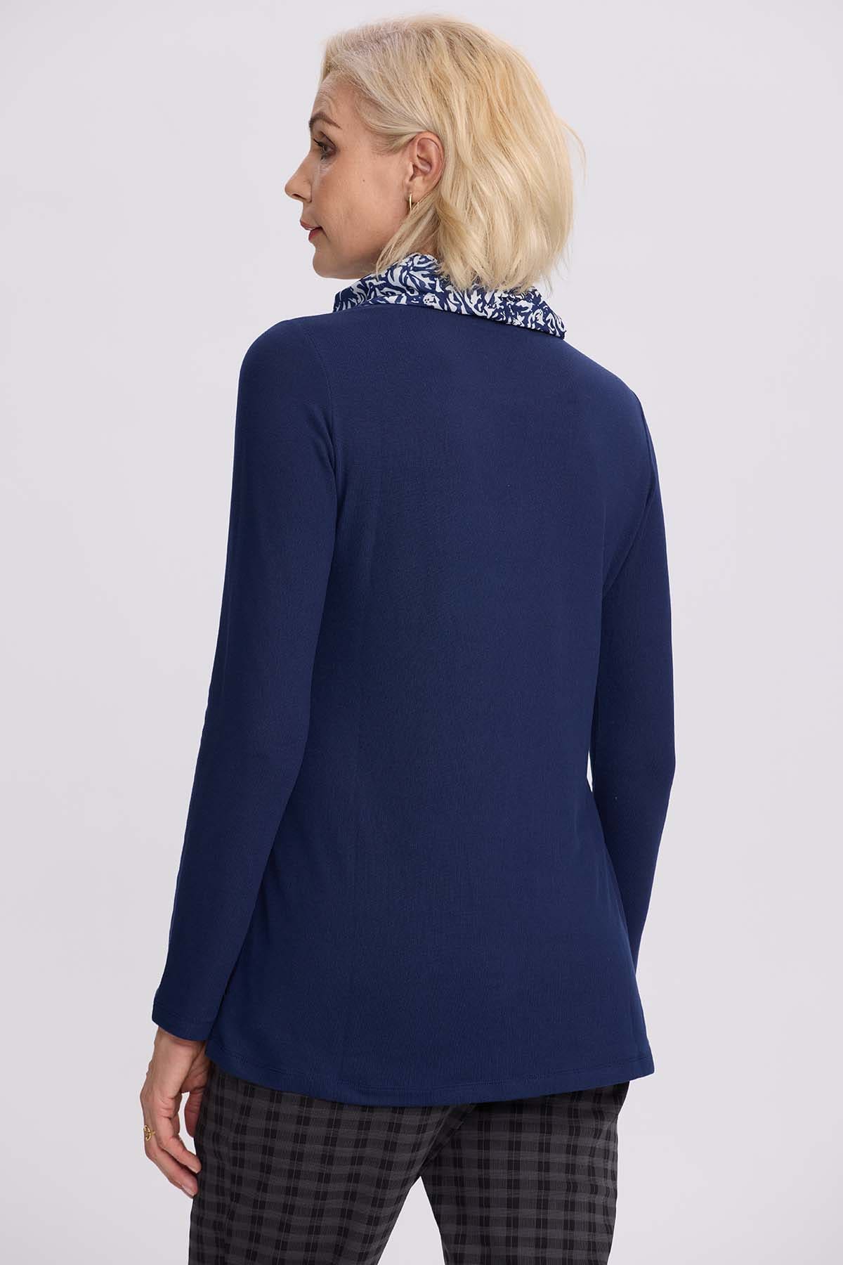 Sweater Mujer Con Pañuelo Azul - Image 3