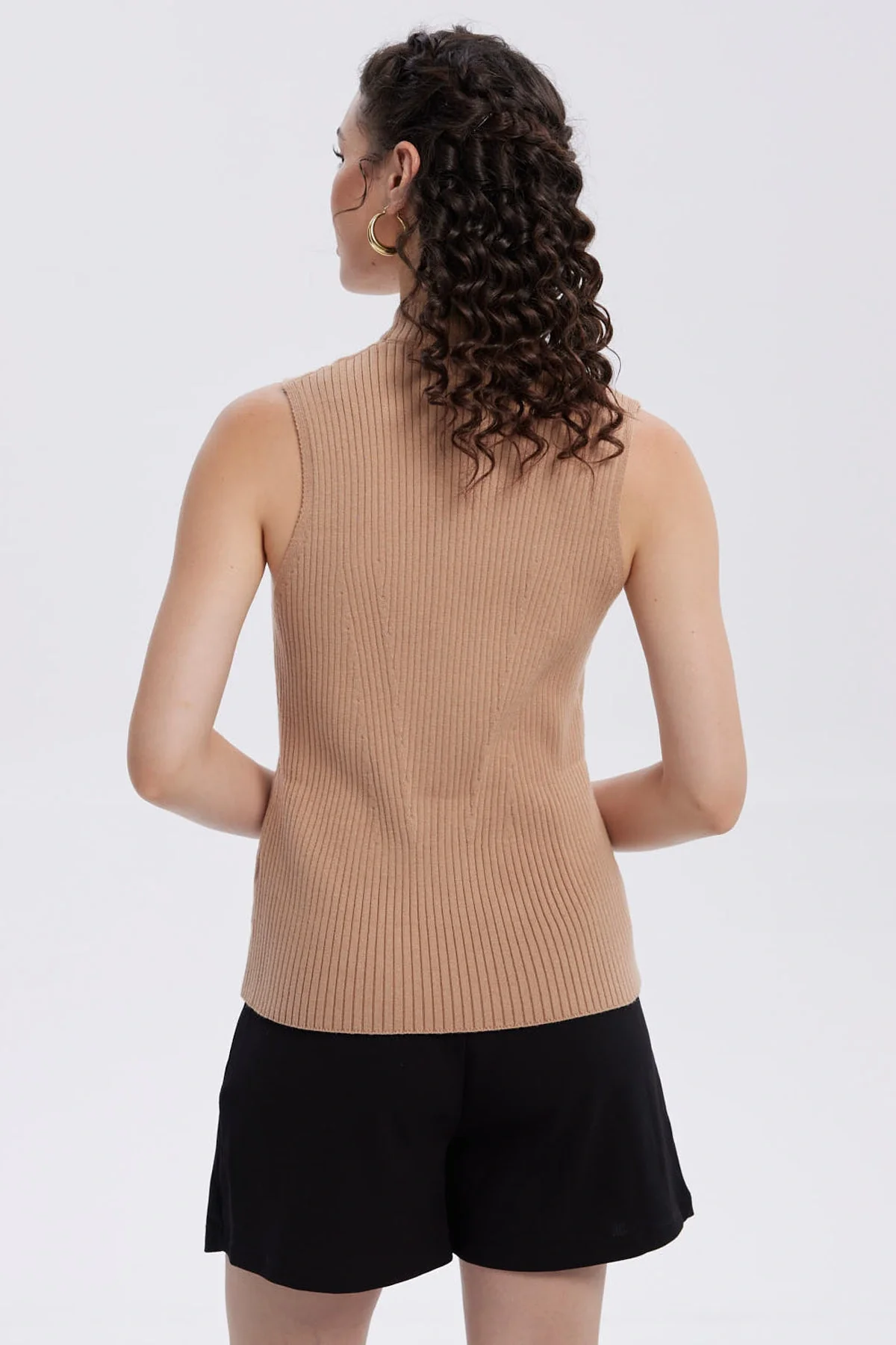 Sweater Mujer Con Textura Camel - Image 3