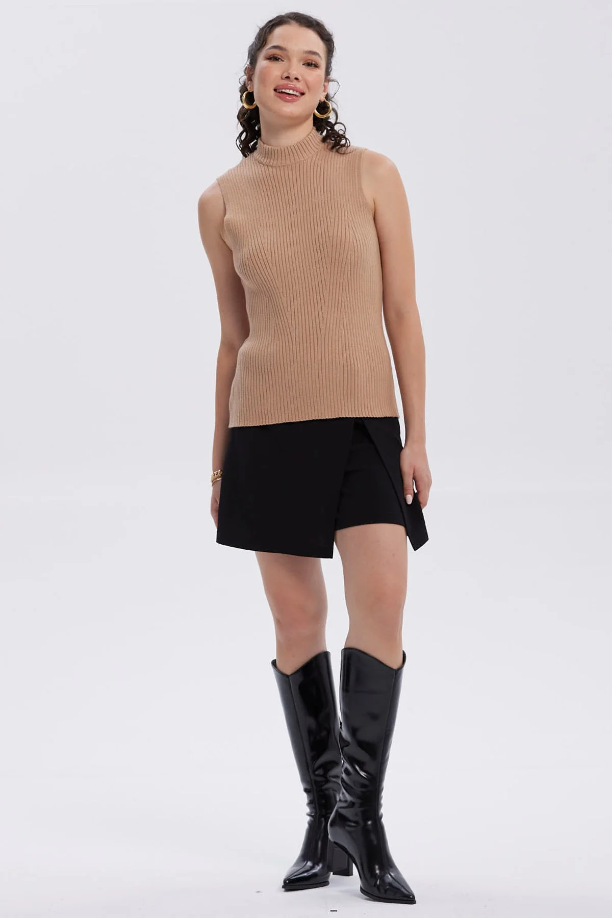 Sweater Mujer Con Textura Camel - Image 4
