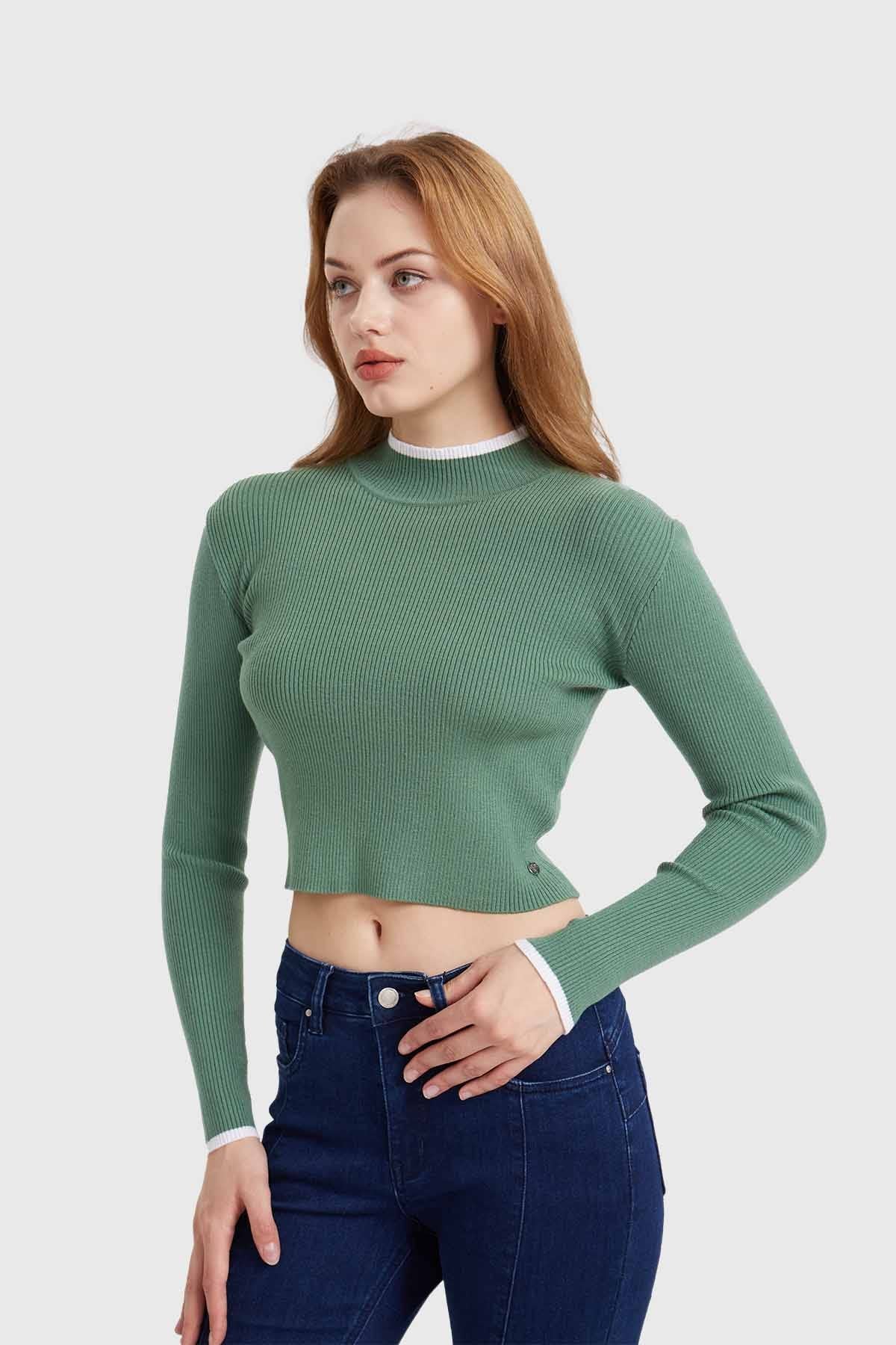 Sweater Mujer Contraste Verde - Image 2