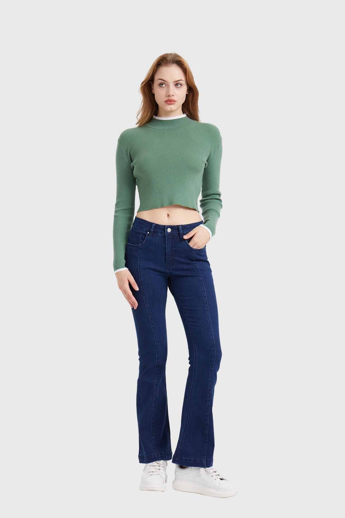 Sweater Mujer Contraste Verde - Image 4
