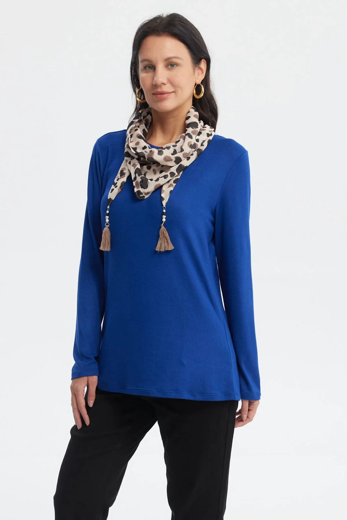Sweater Mujer Cuello Alto Azul - Image 2