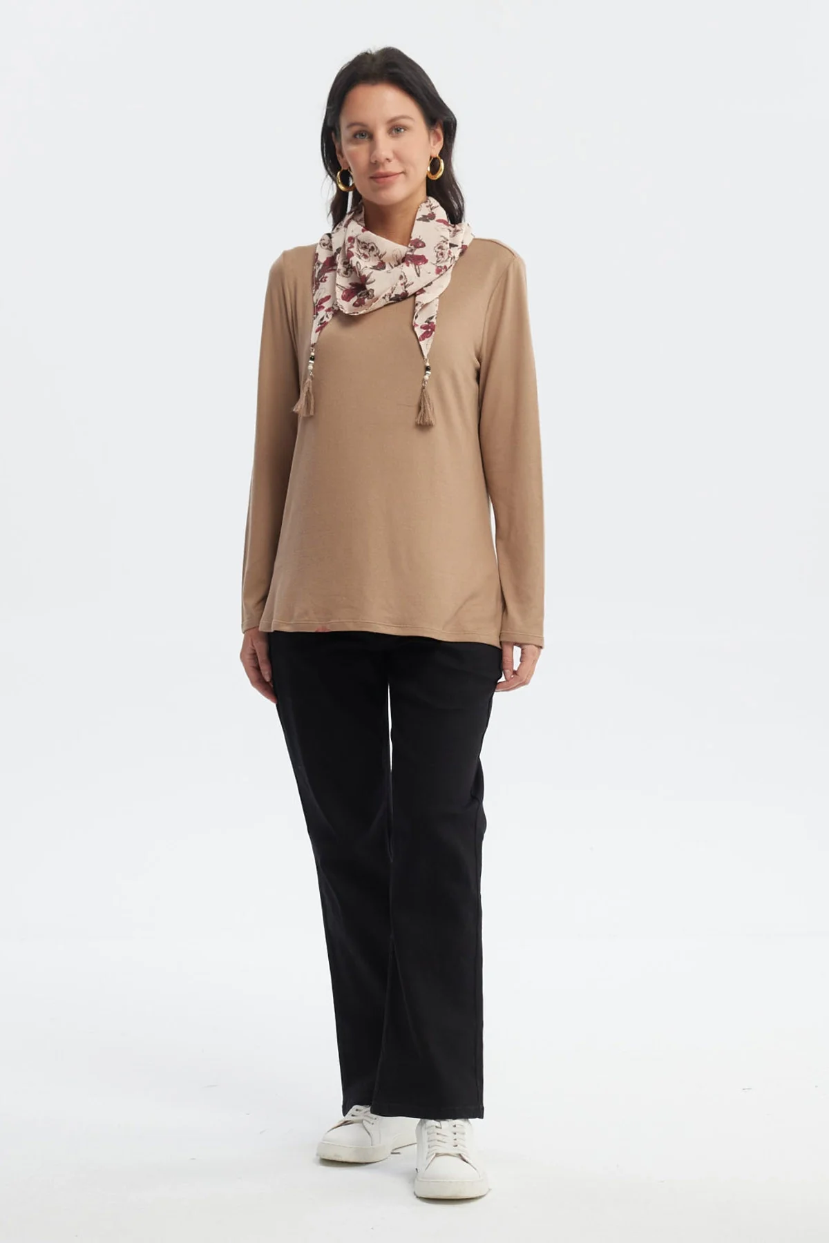 Sweater Mujer Cuello Alto Café Claro - Image 4