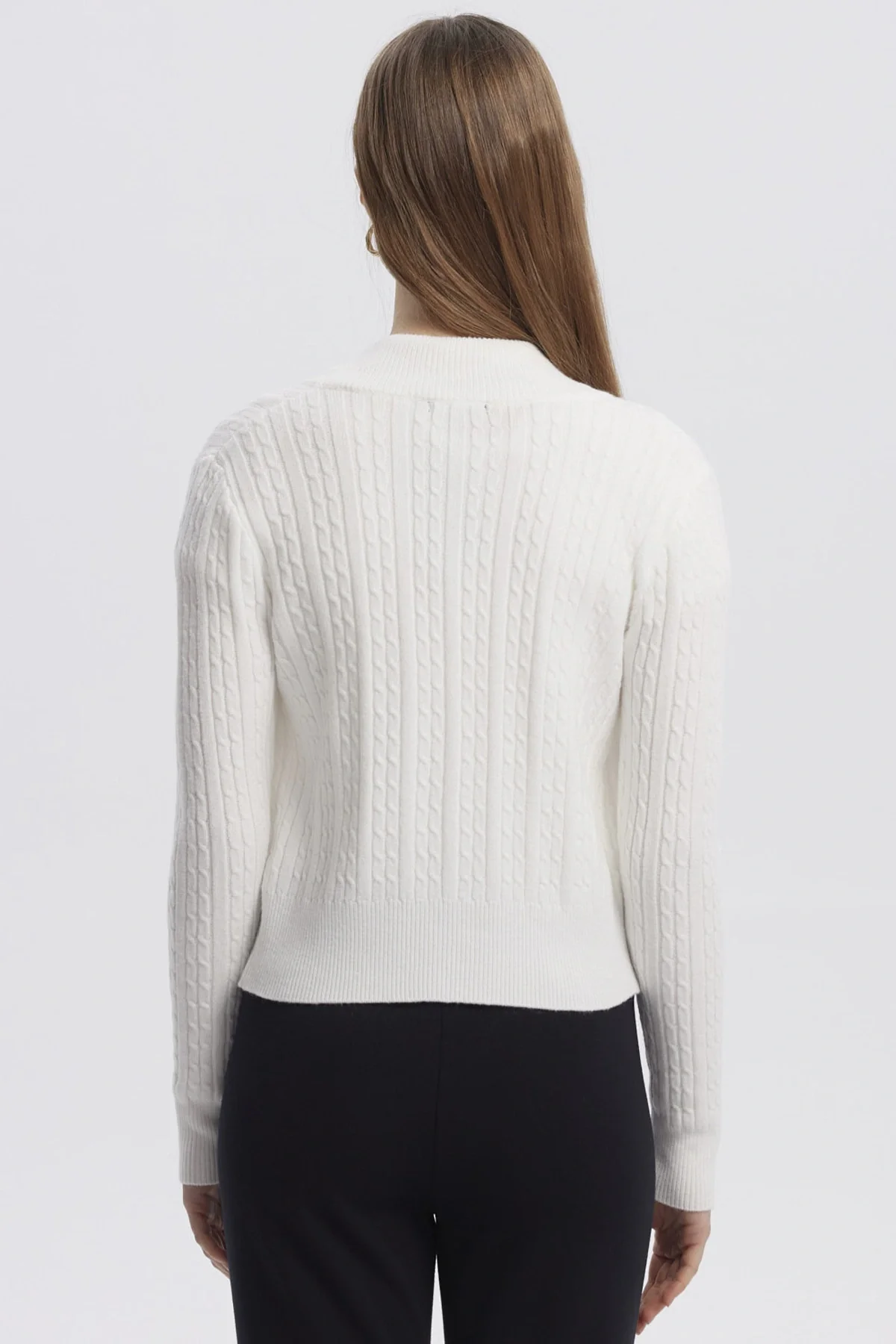 Sweater Mujer Cuello Con Cierre Crudo - Image 3