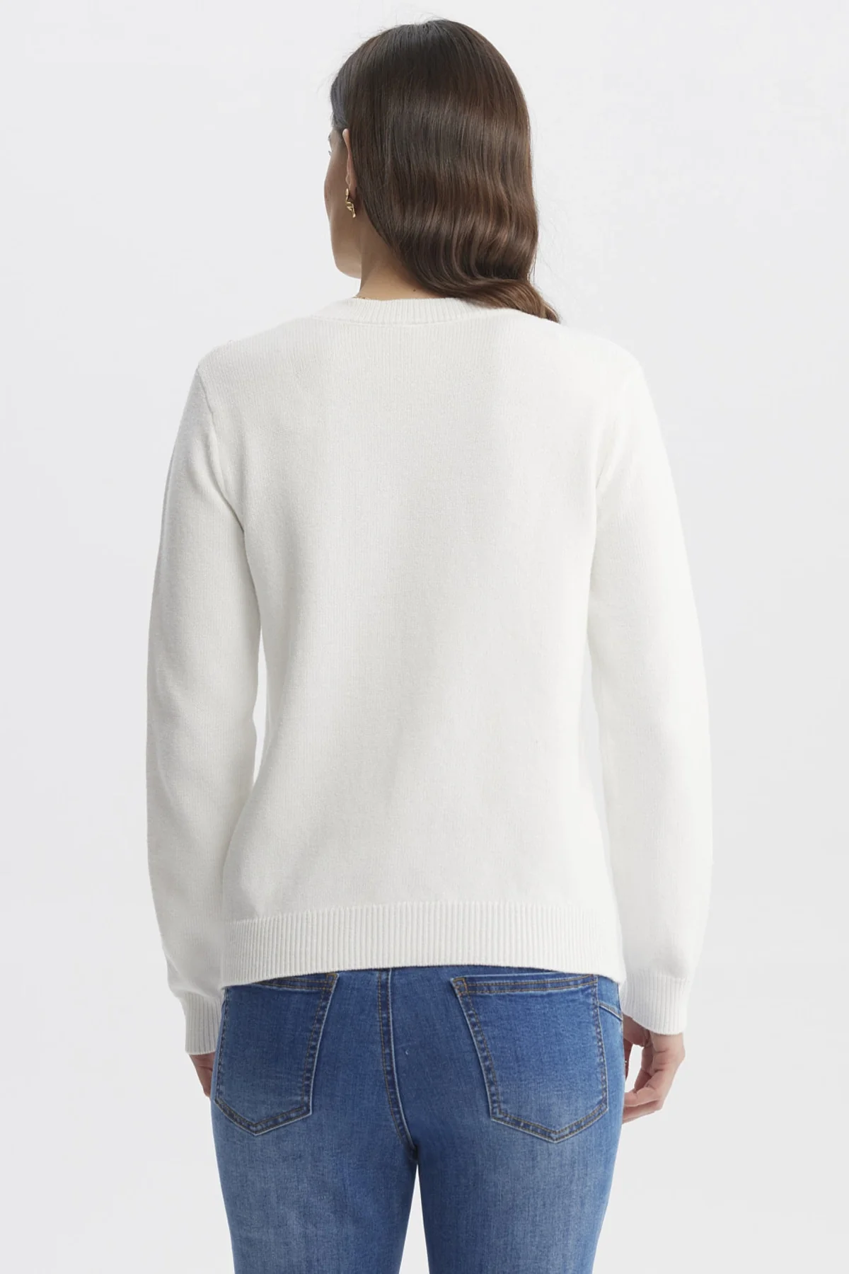 Sweater Mujer Cuello Strass Crudo - Image 3