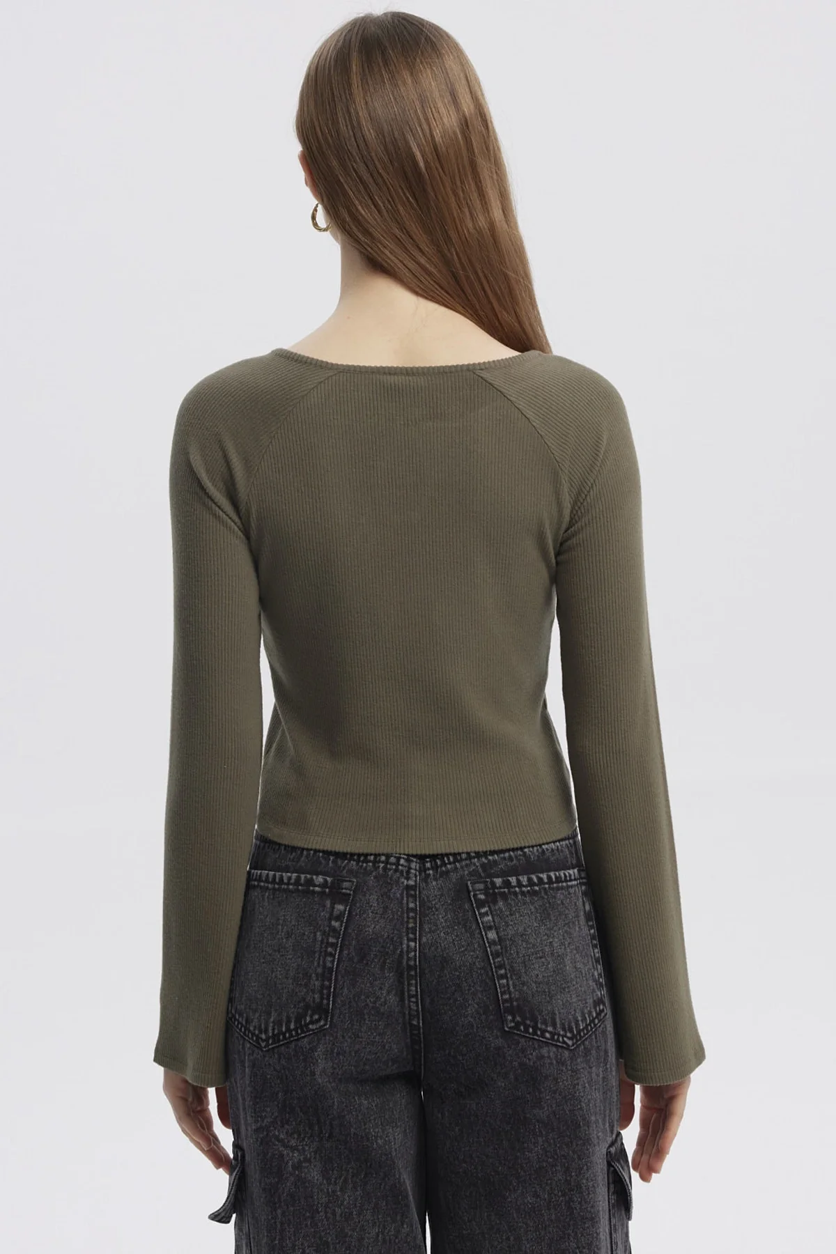 Sweater Mujer Juvenil Verde Militar - Image 3