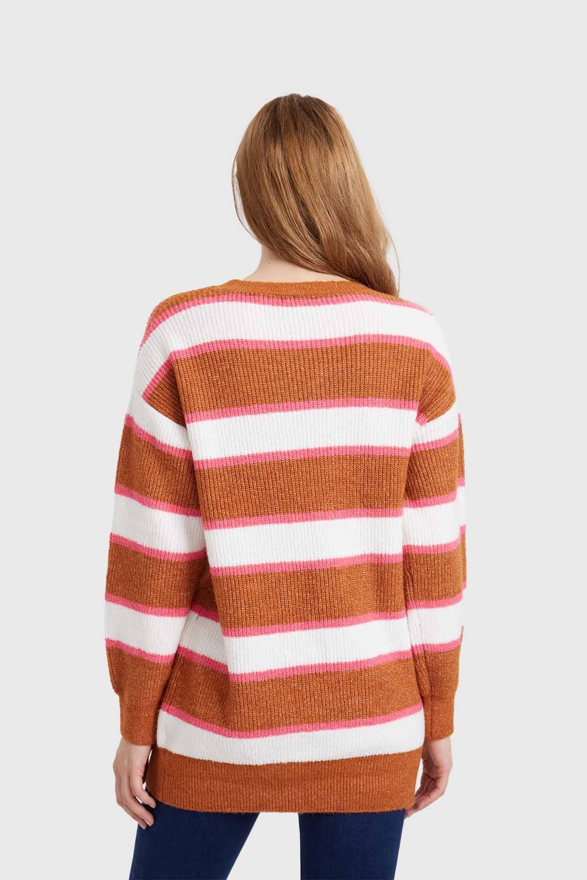 Sweater Mujer Largo Beige - Image 3