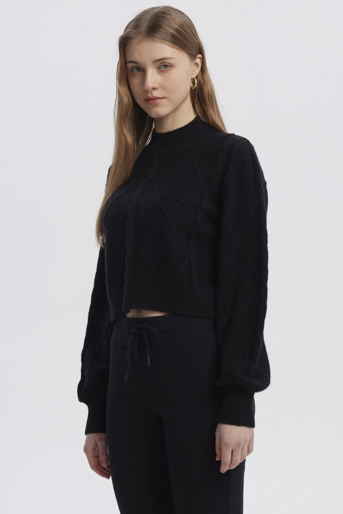 Sweater Mujer Liso Negro - Image 2