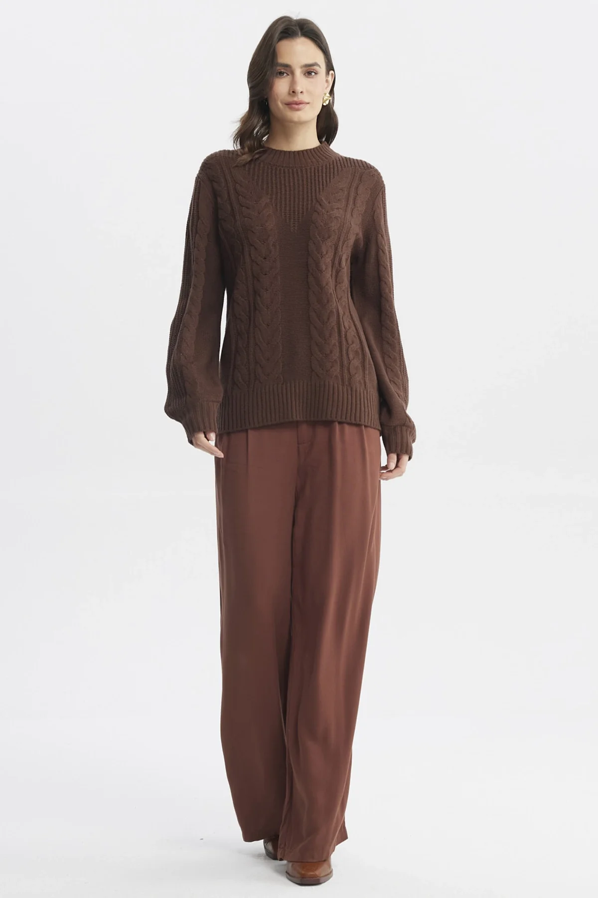 Sweater Mujer Oversize Café - Image 4