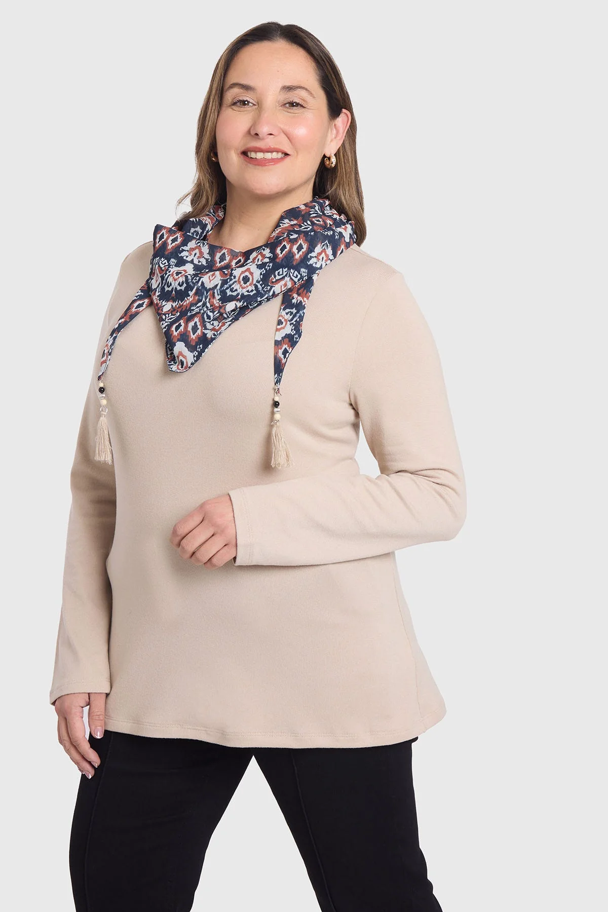 Sweater Mujer Pañuelo Arena - Image 2