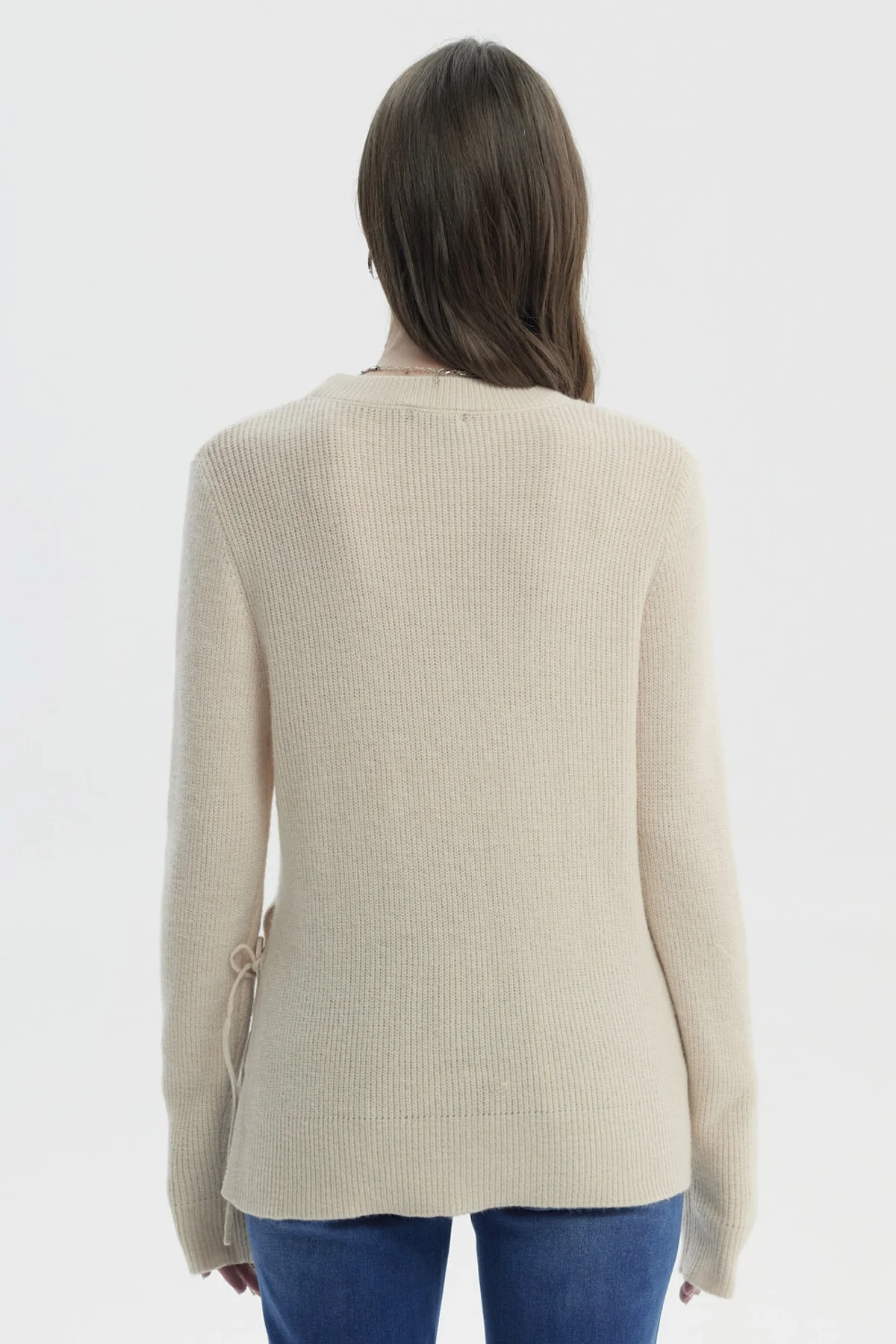 Sweater Mujer Slim Beige - Image 3