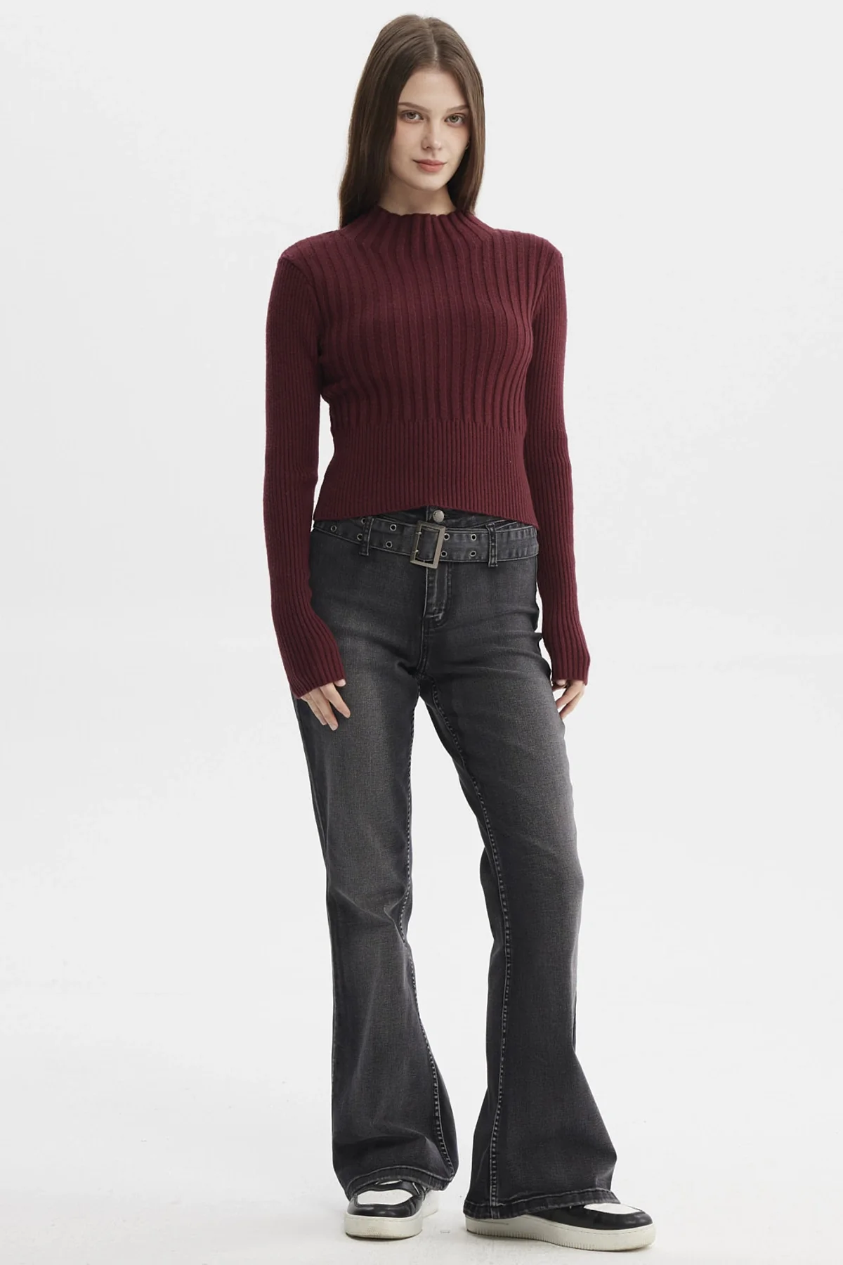 Sweater Mujer Slim Tejido Rojo - Image 4
