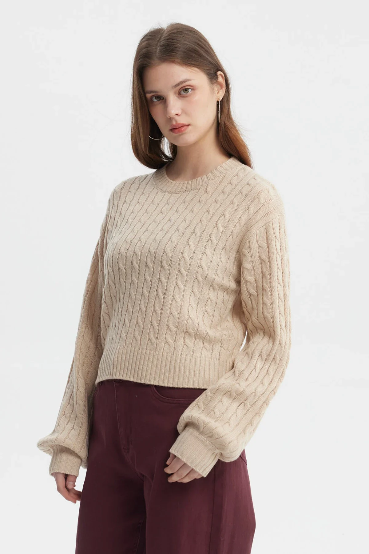 Sweater Mujer Tejido Juvenil Beige - Image 2