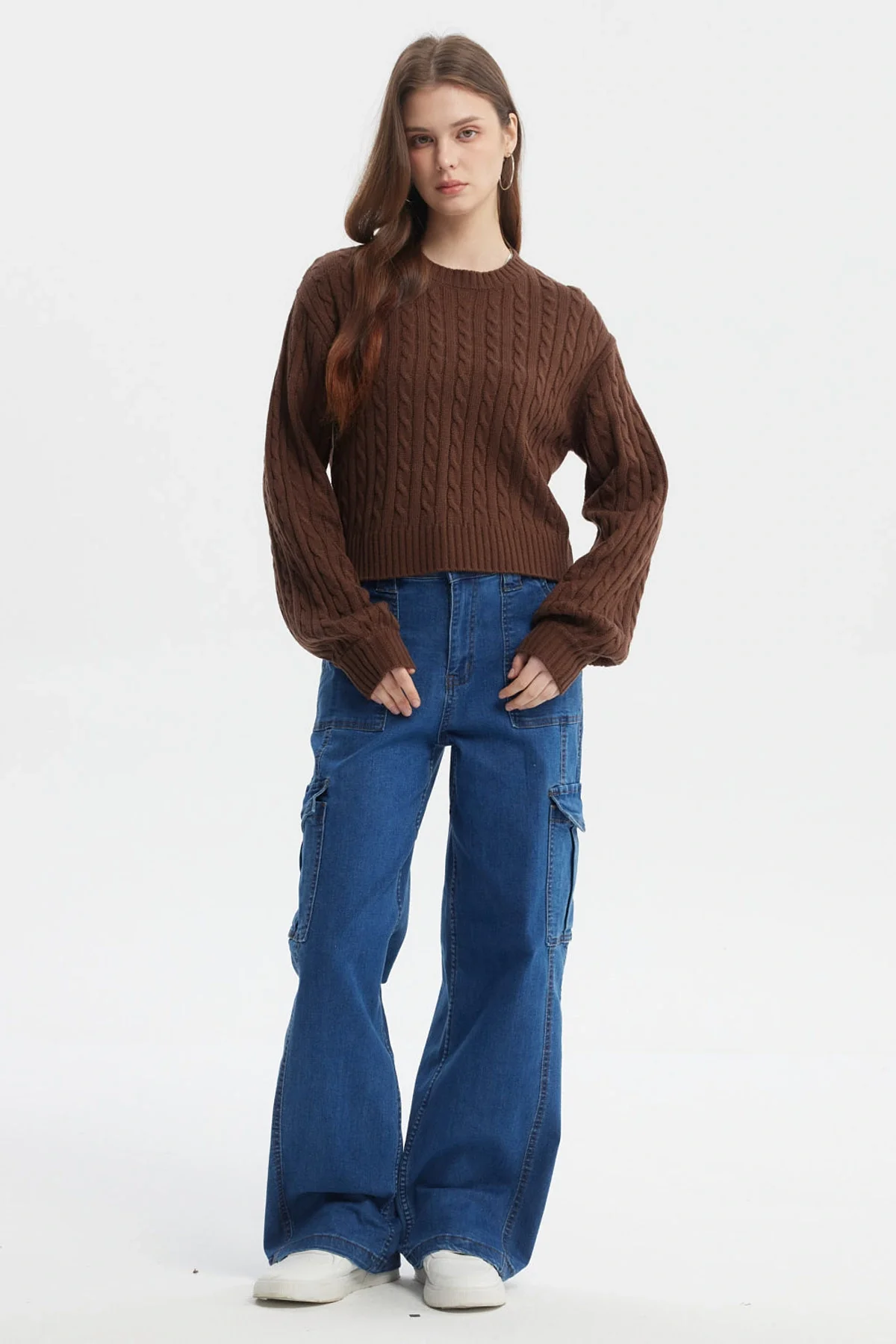 Sweater Mujer Tejido Juvenil Café Oscuro - Image 4