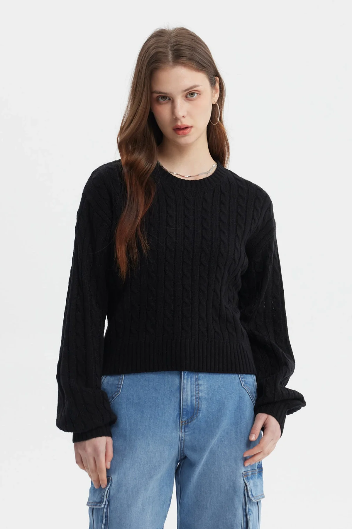 Sweater Mujer Tejido Juvenil Negro