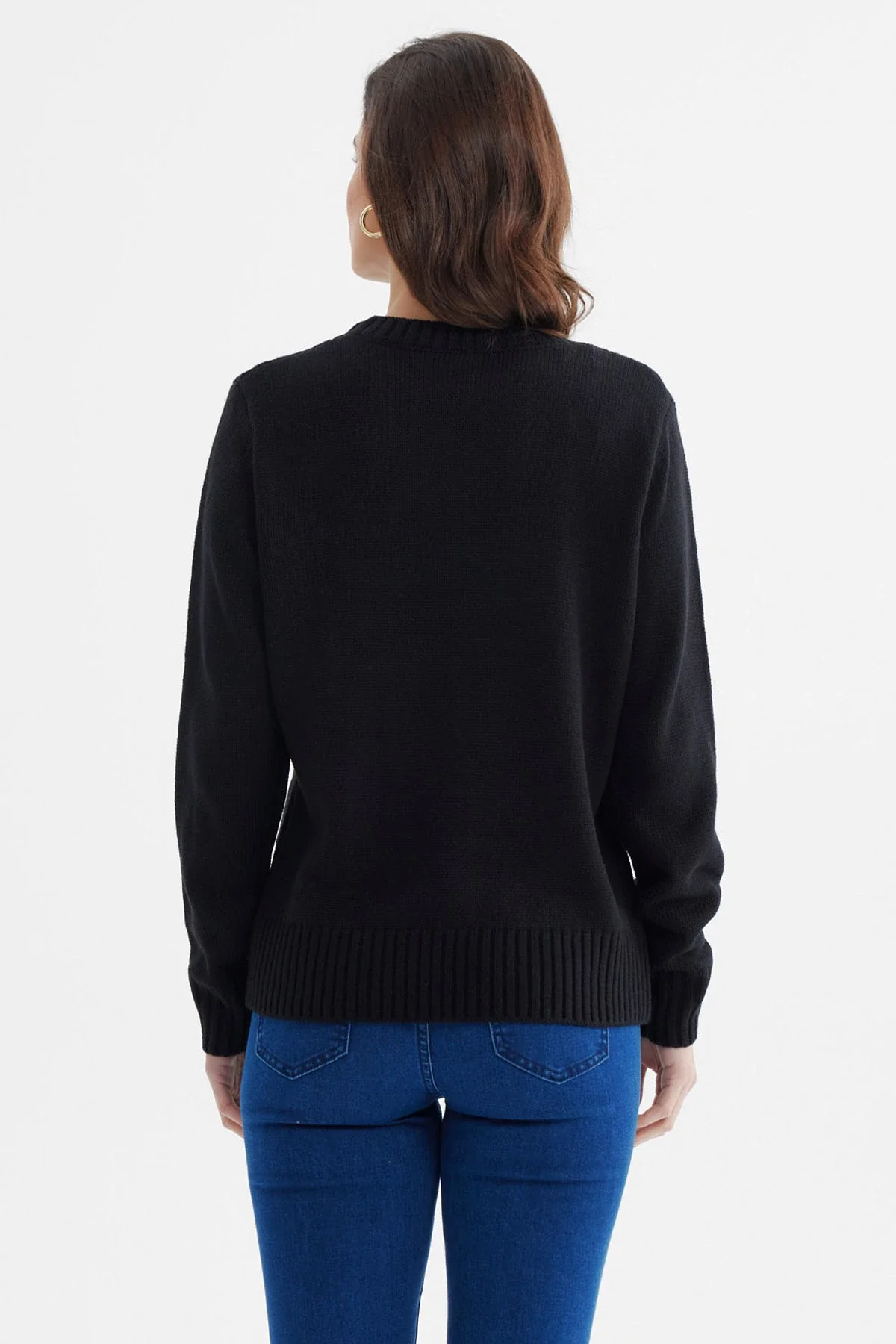 Sweater Mujer Tranzado Negro - Image 3