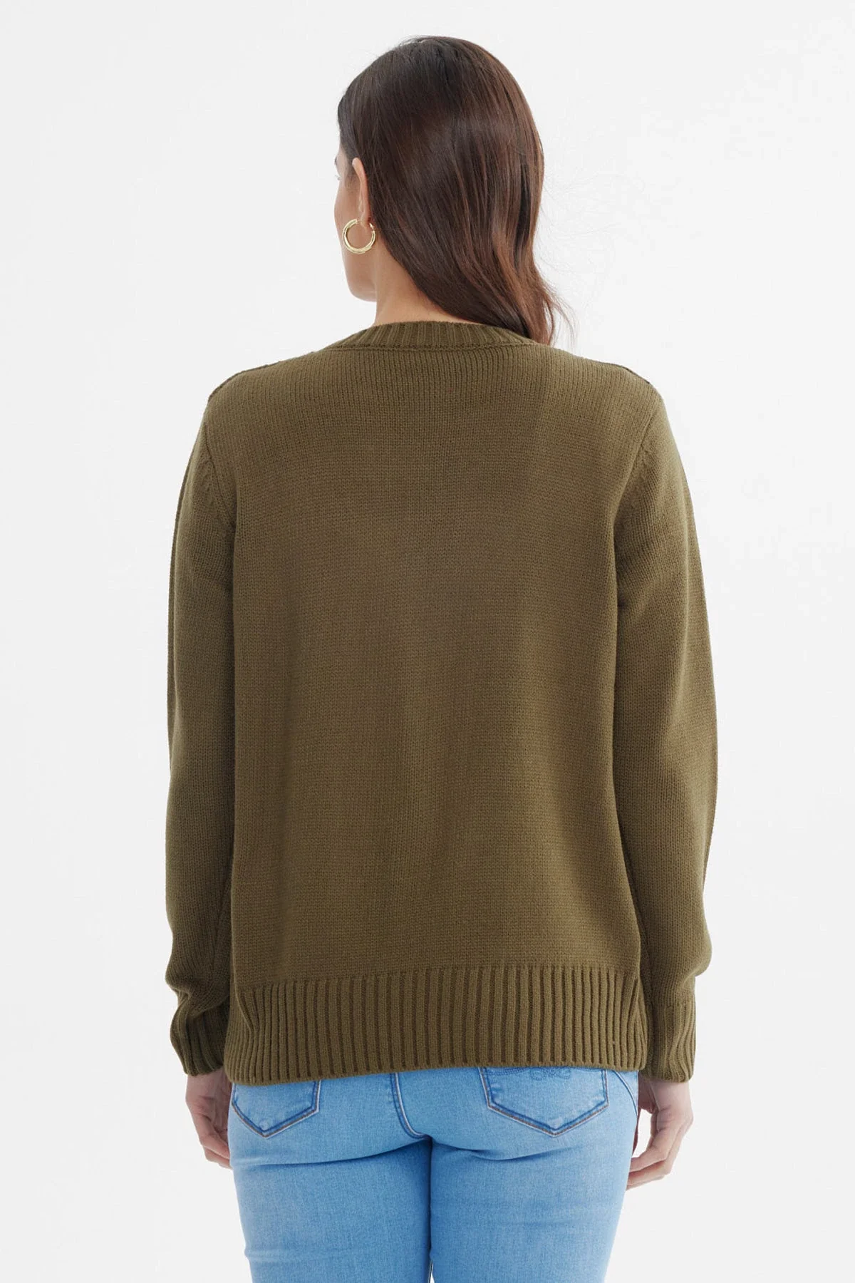 Sweater Mujer Tranzado Verde Musgo - Image 3