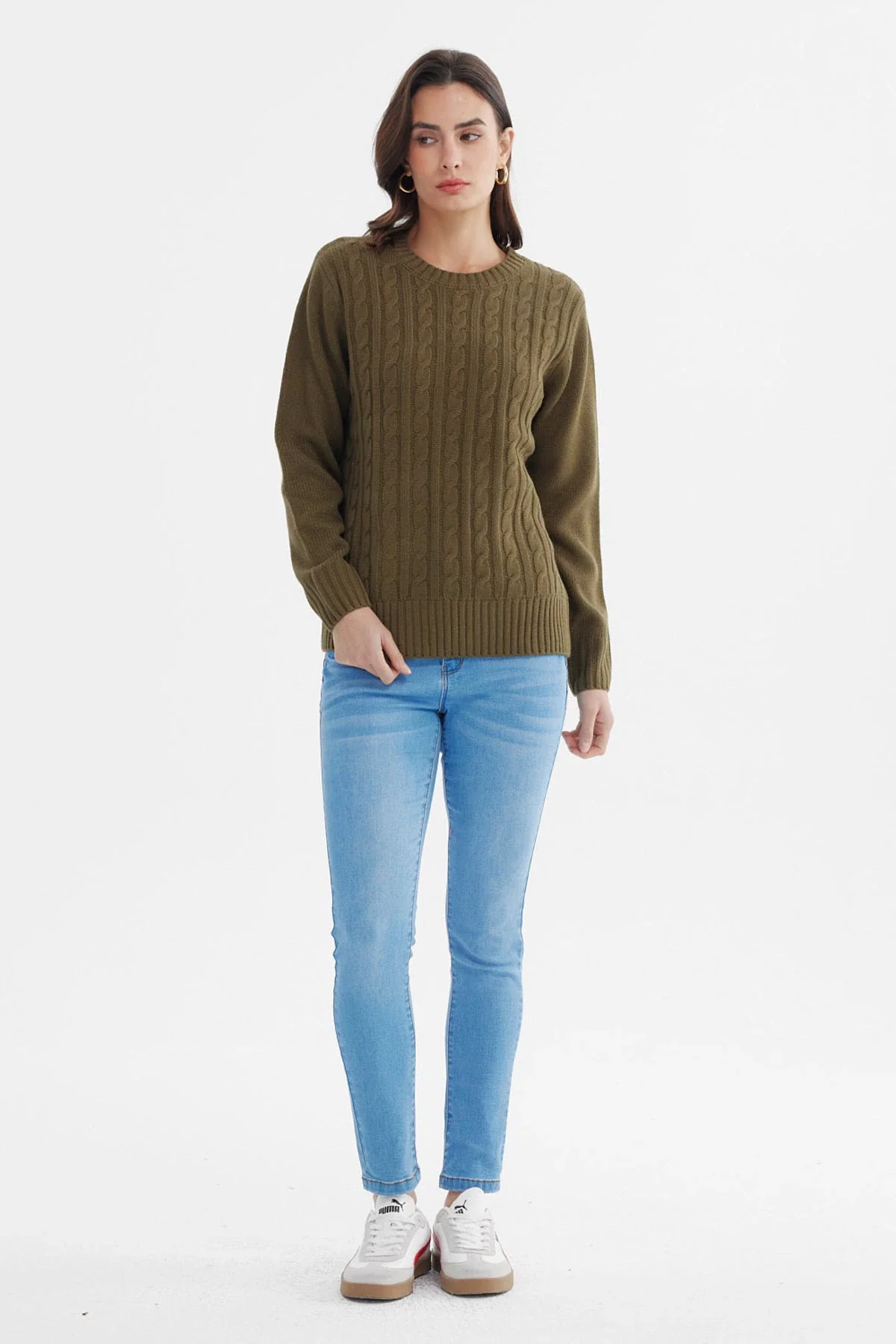 Sweater Mujer Tranzado Verde Musgo - Image 4