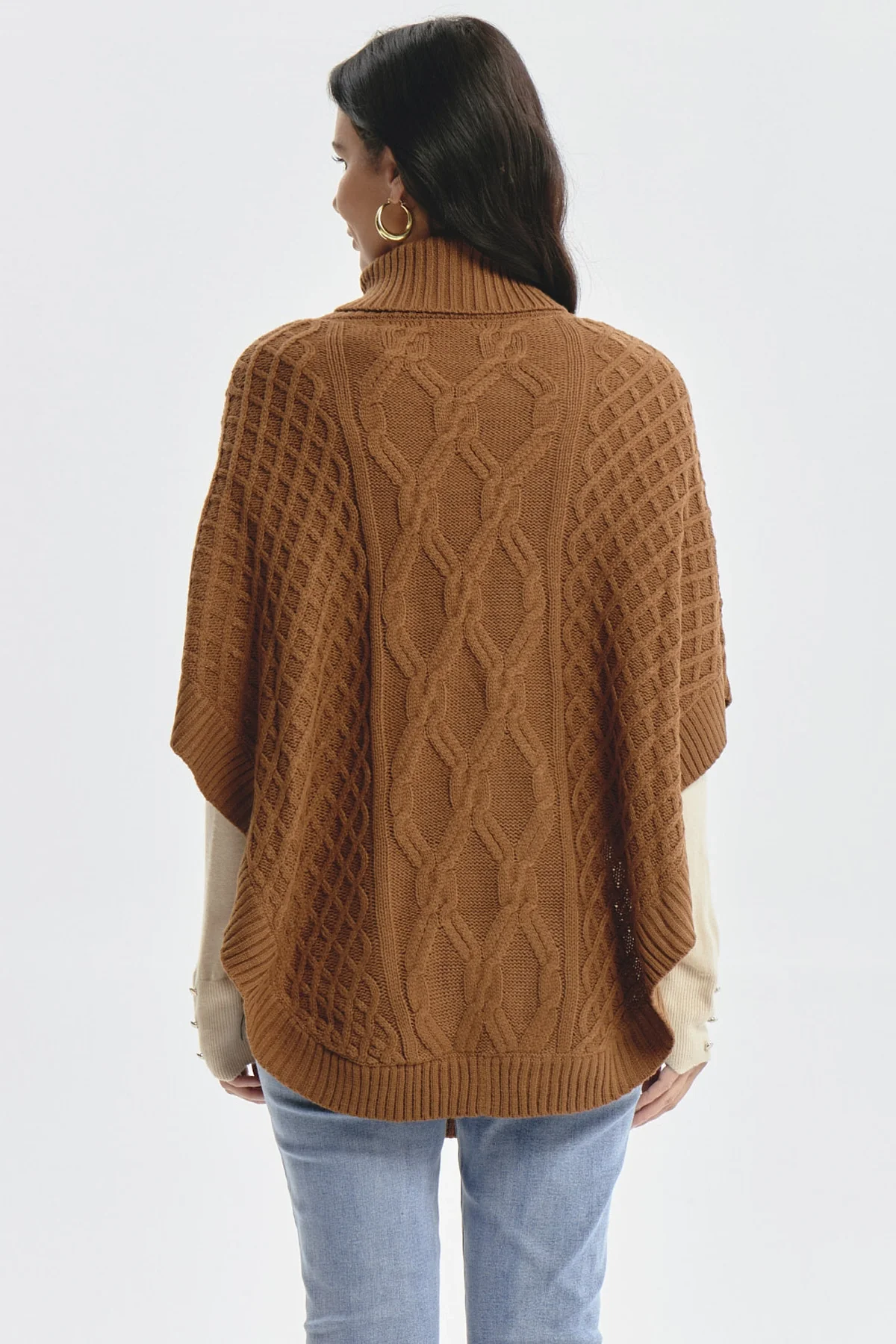 Sweater Mujer Trenzado Camel - Image 3