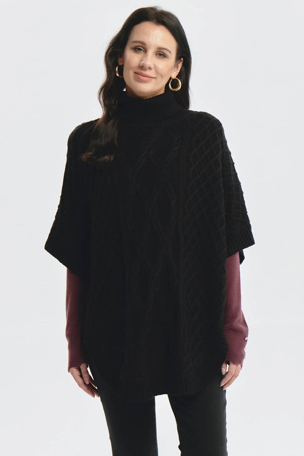 Sweater Mujer Trenzado Negro