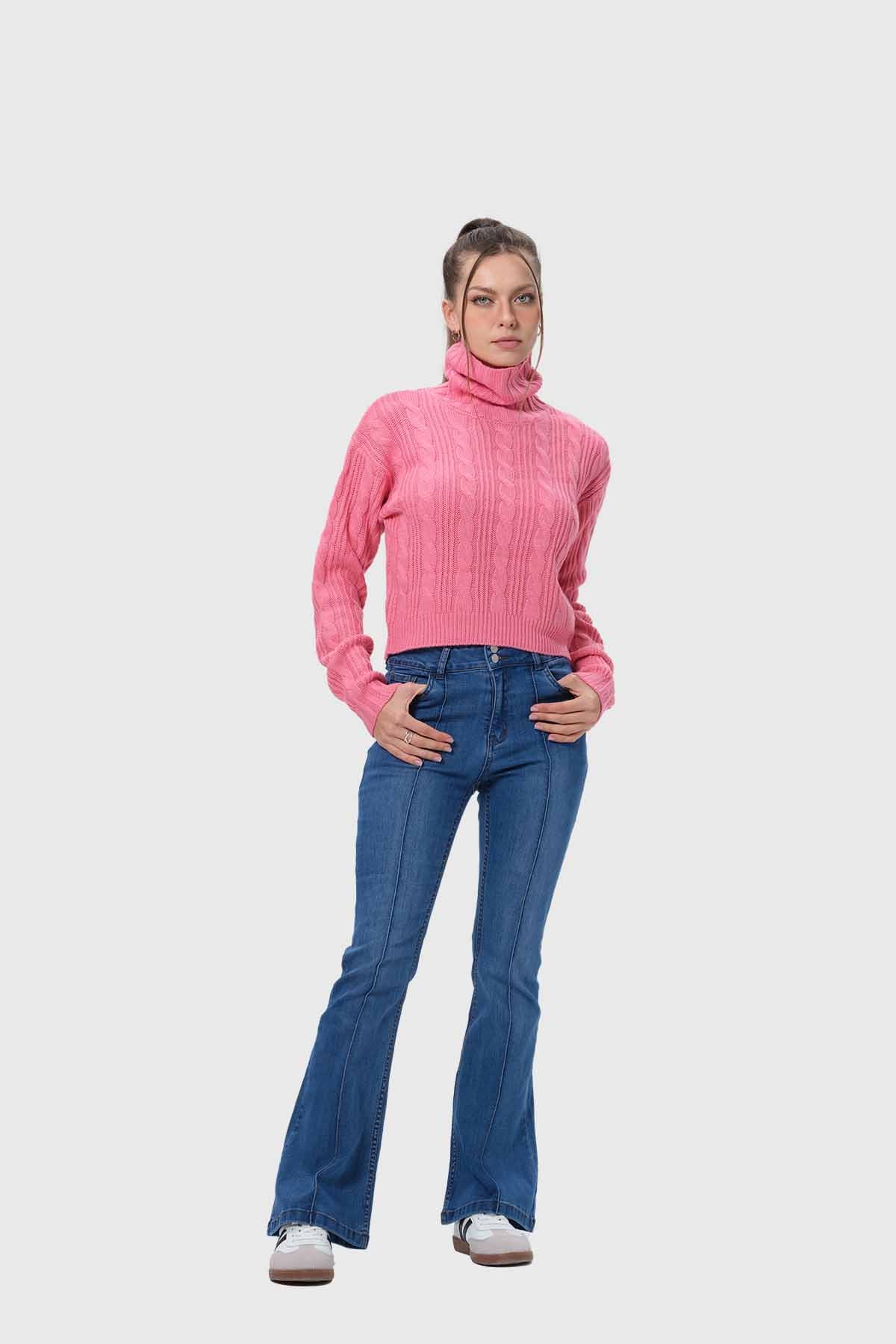 Sweater Mujer Trenzado Rosado - Image 4