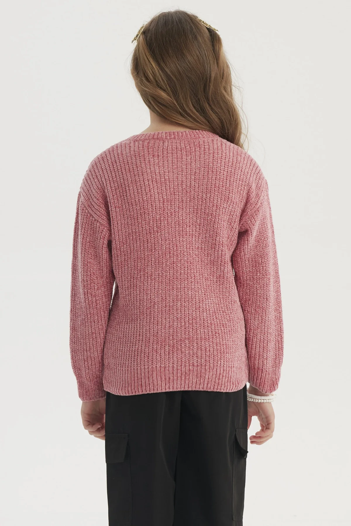 Sweater Niña Chenille Rosado - Image 3