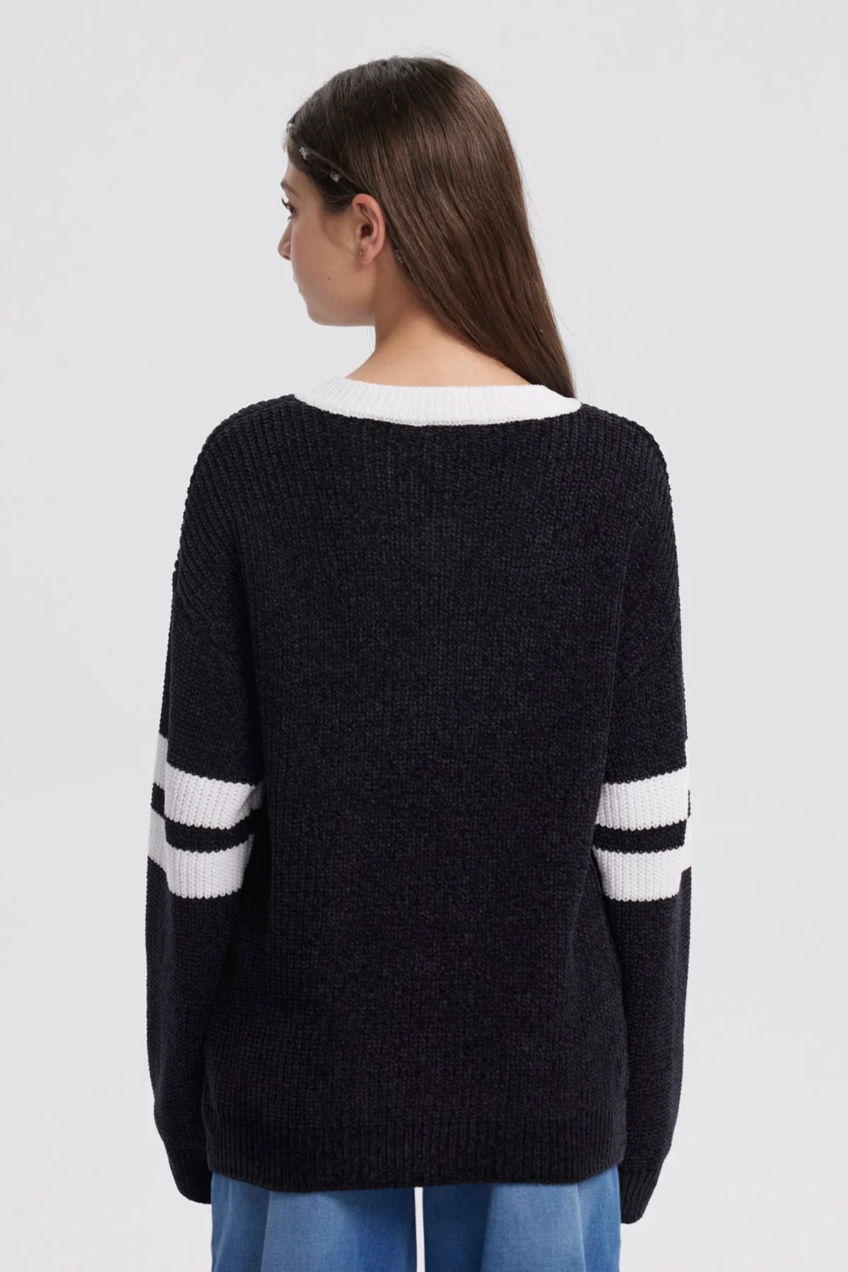 Sweater Niña Oversize Negro - Image 3