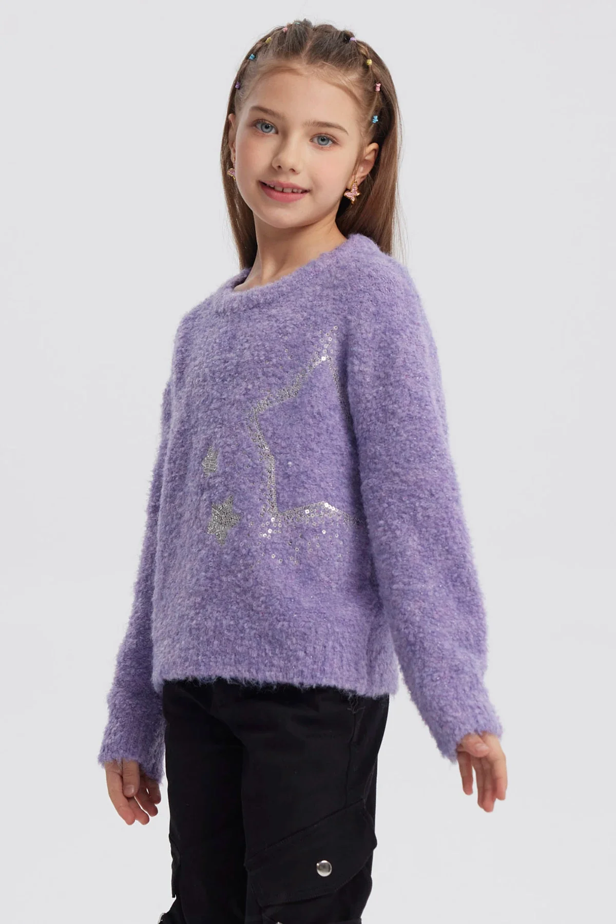 Sweater Niña Slim Lila - Image 2