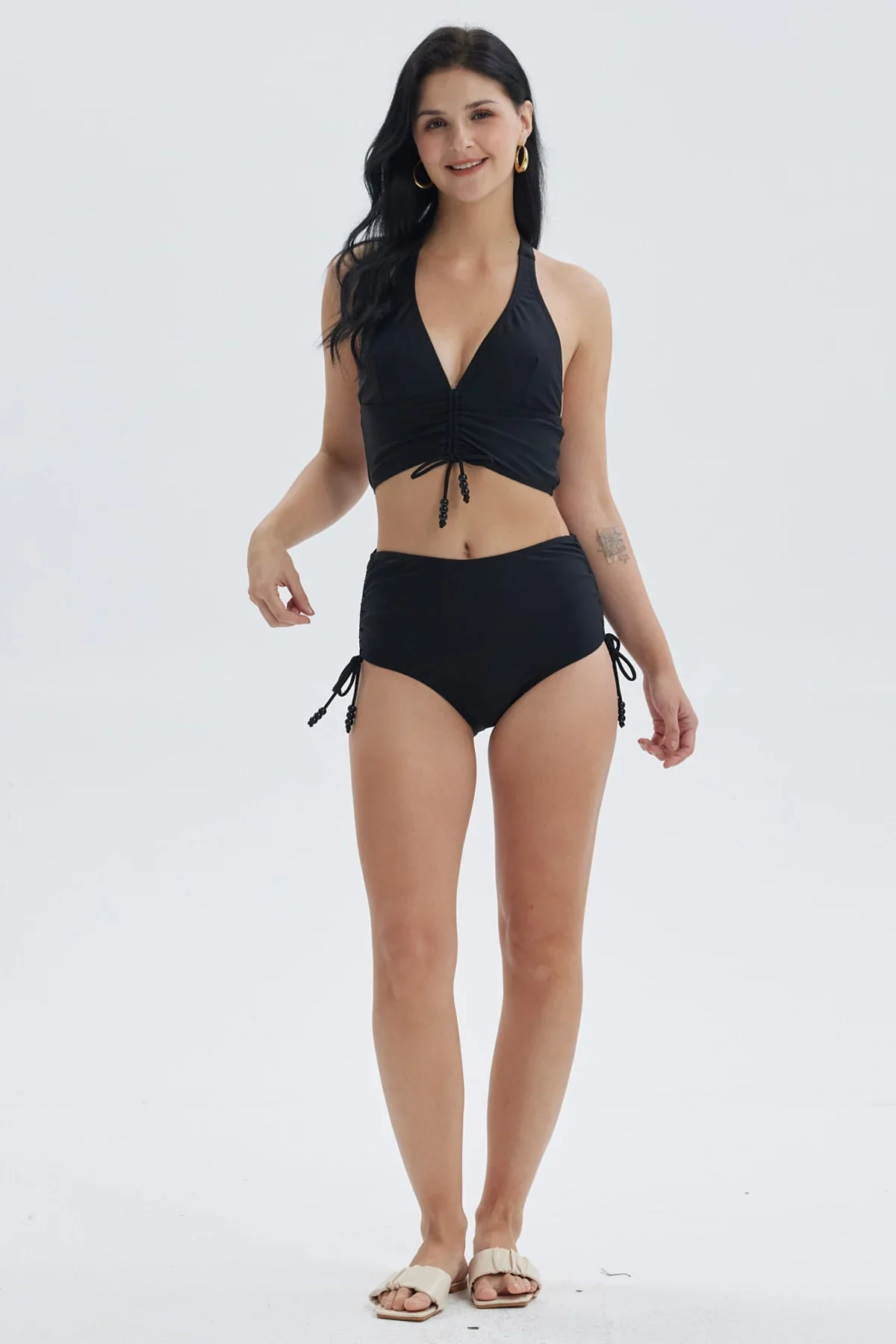 Traje de Baño Mujer Calzón Tiro Alto Negro - Image 4